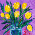 Vibrant Yellow Tulips Painting – Floral Wall Art Print | Sunshine Bloom Acrylic Artwork