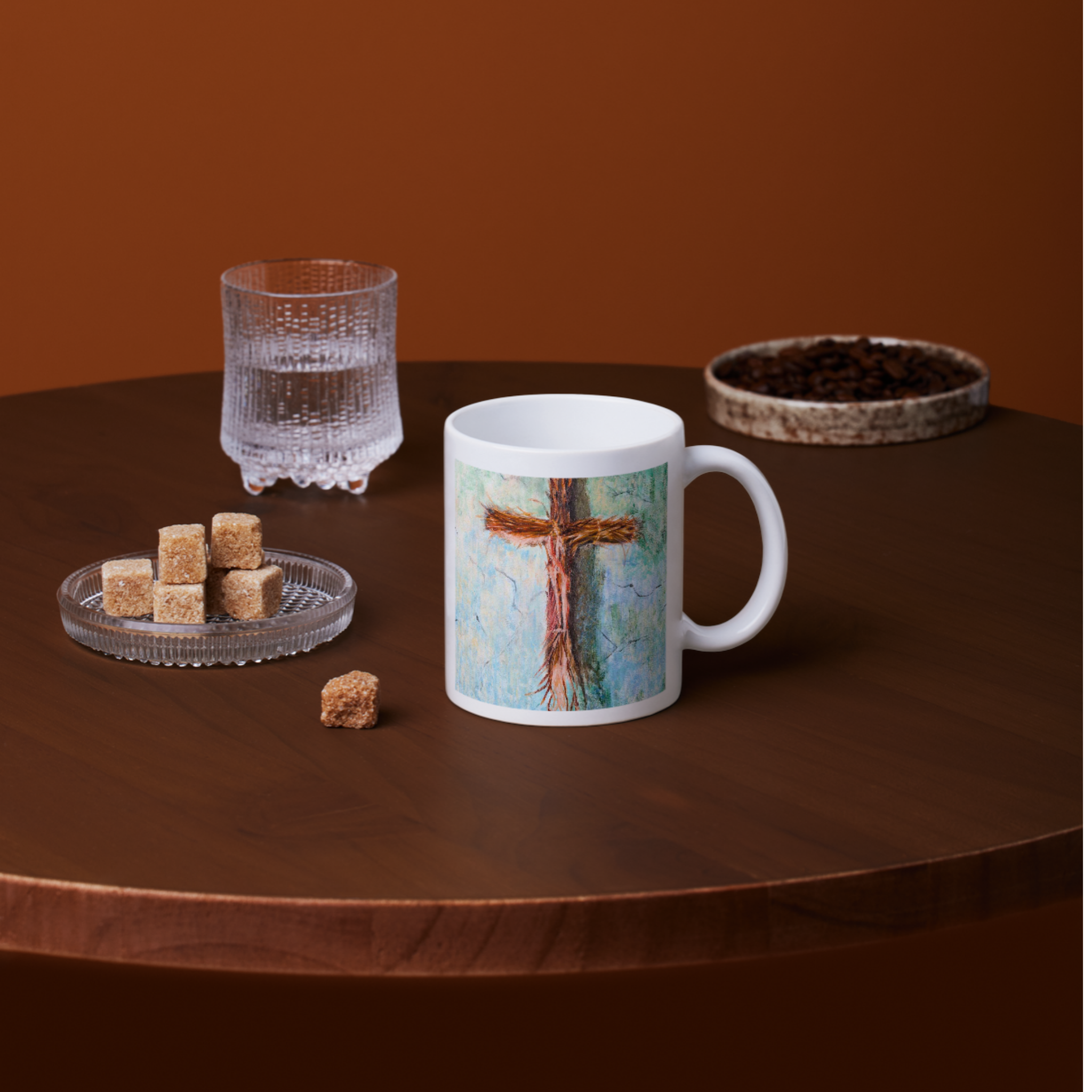 Rooted Cross Mug – Psalms 91 Faith Ceramic Coffee Mug