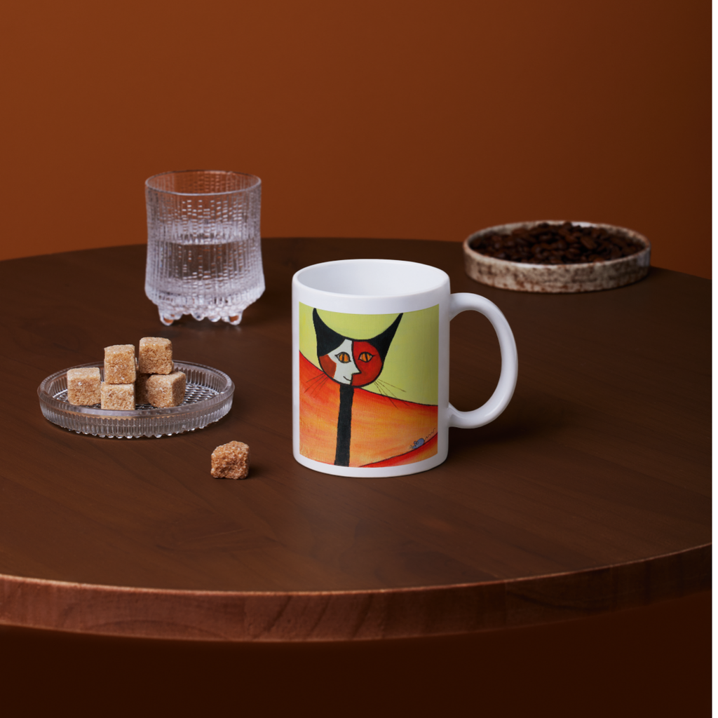Picasso Cat & Mouse Mug – Bold Abstract Art Ceramic Coffee Mug