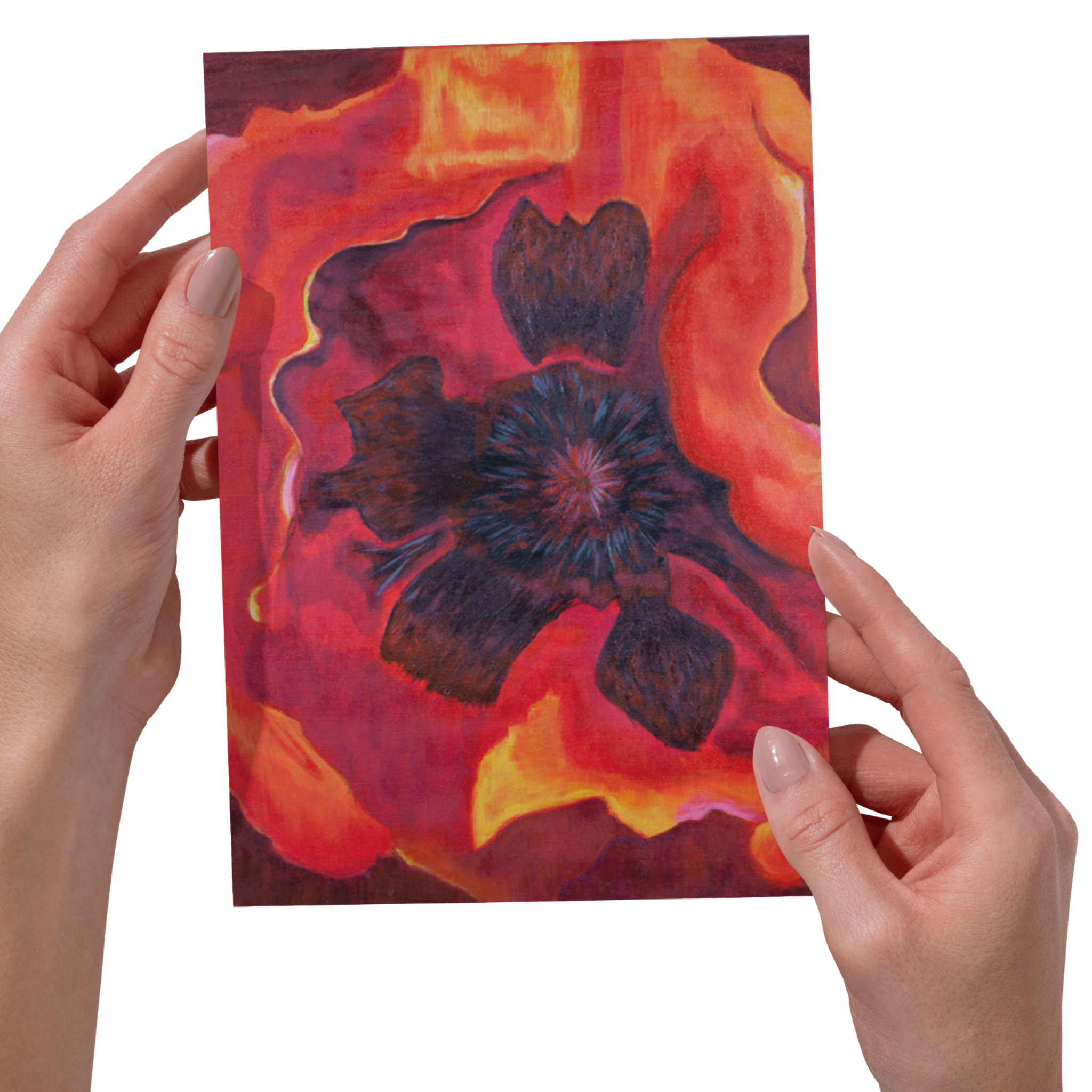Bold Bloom Floral Card – Abstract Acrylic Design