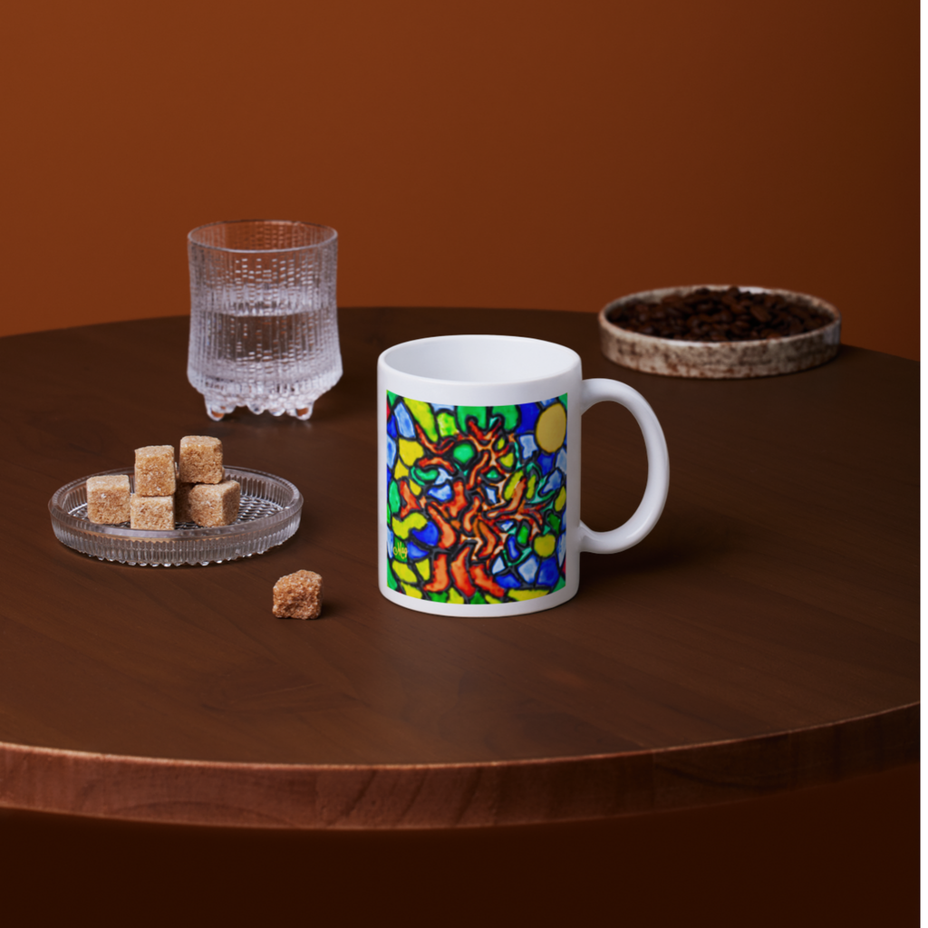 Stained Glass Tree of Life Mug – Vibrant Mosaic Ceramic Coffee Mug