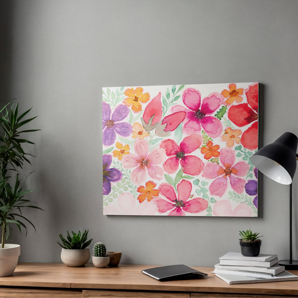 Vibrant Bouquet Canvas Print – A3 Colorful Floral Wall Art