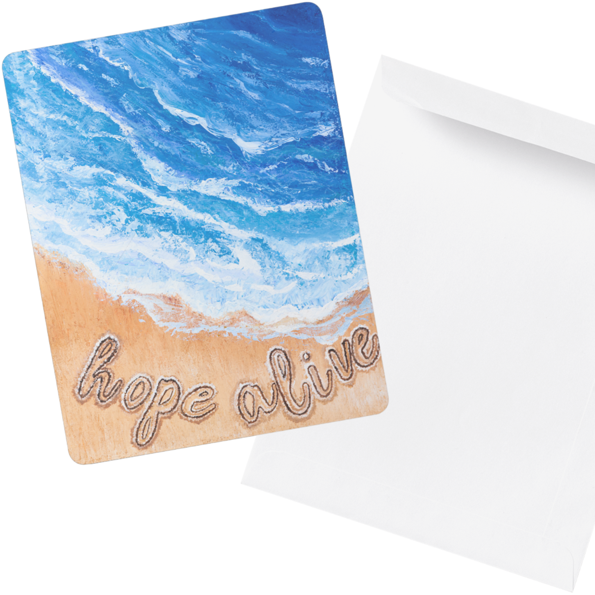 Hope Alive Ocean Landscape Card – Acrylic Painting