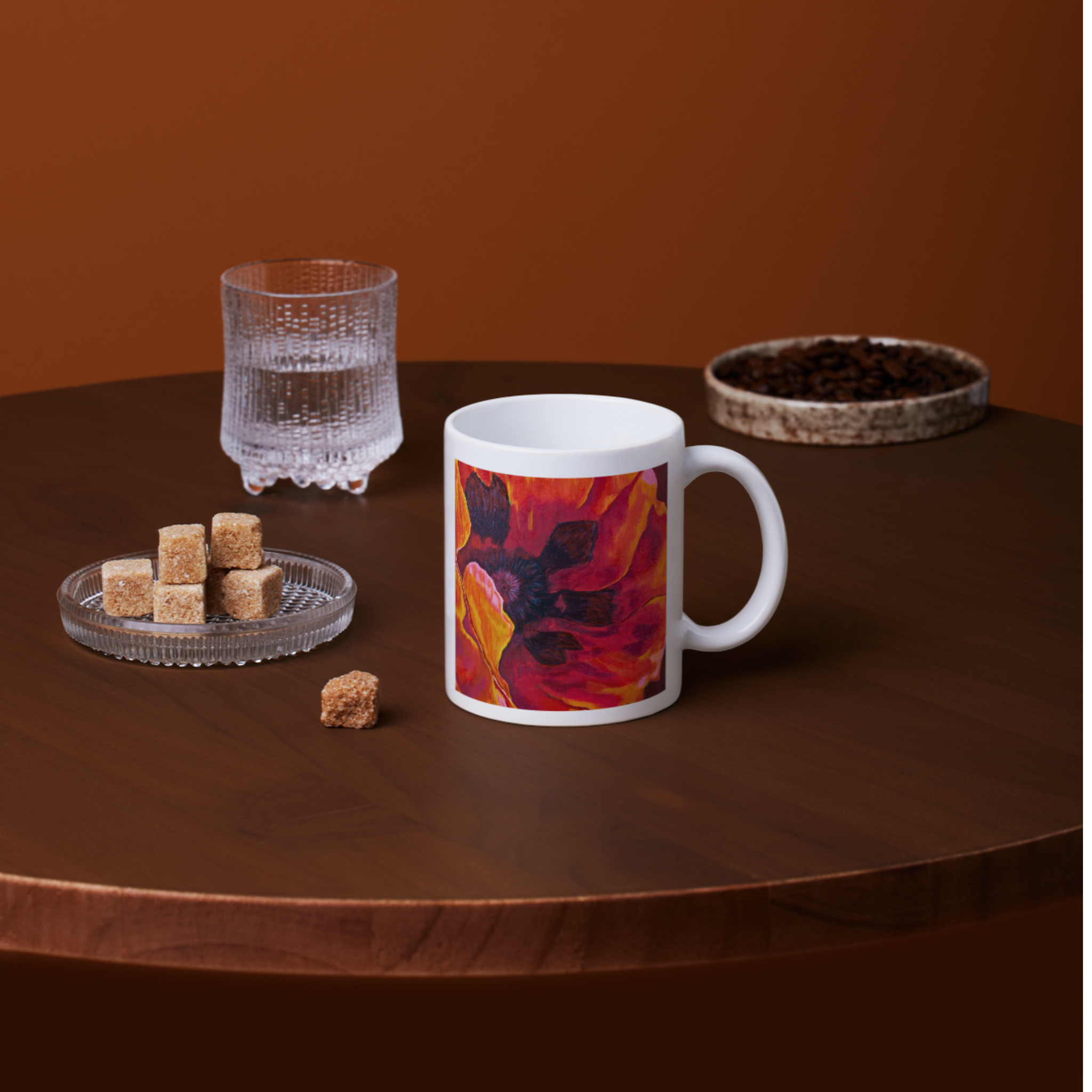 Fiery Poppy Mug – Bold Floral Ceramic Coffee Mug