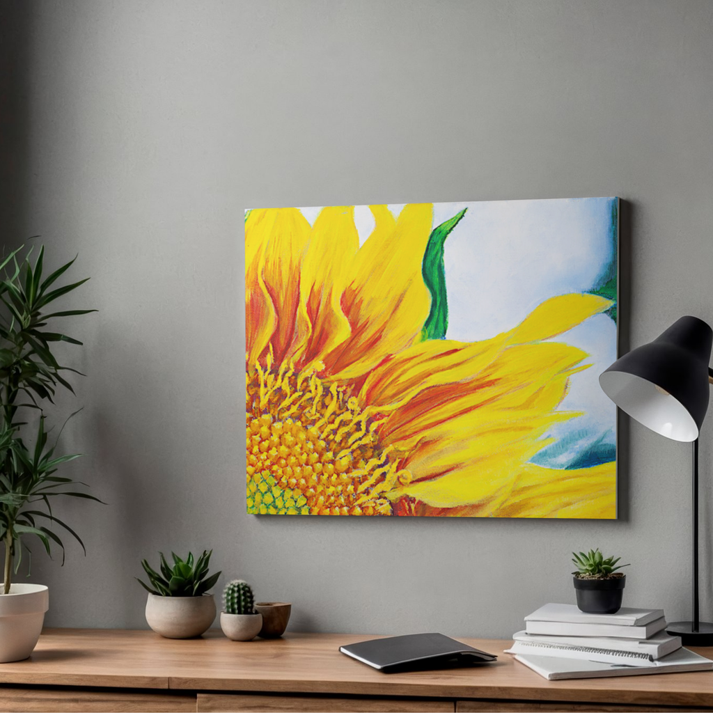 Radiant Sunflower Canvas Print – A3 Vibrant Yellow Floral Wall Art