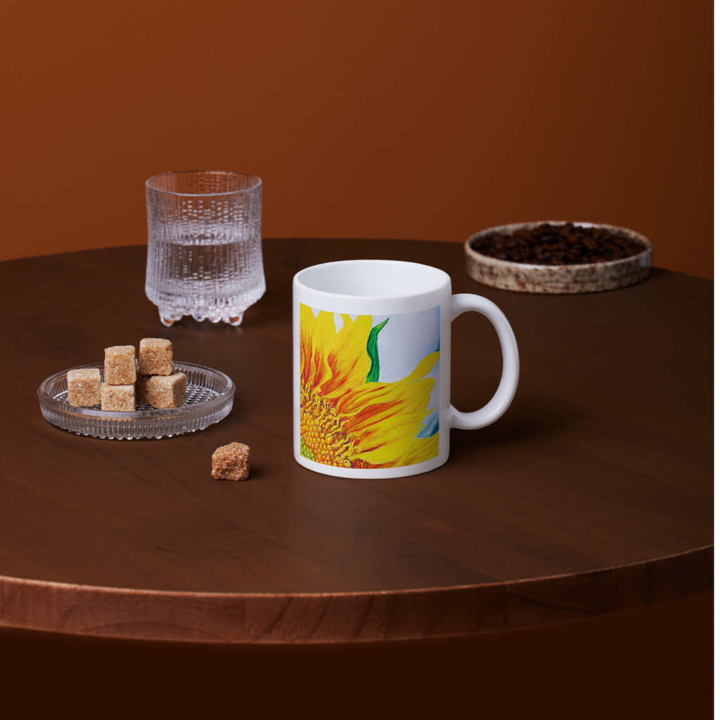 Radiant Sunflower Mug – Bright Floral Ceramic Coffee Mug