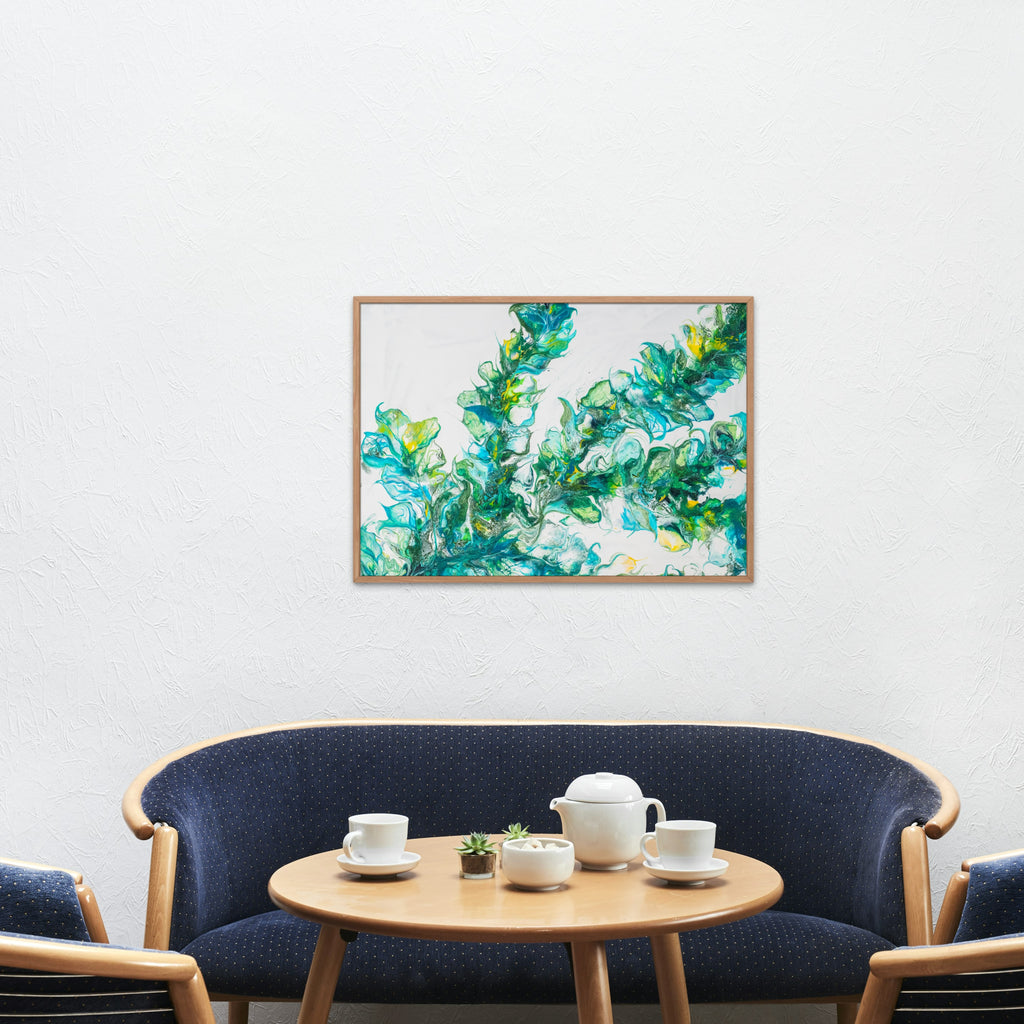 Organic Flow – Abstract Nature Canvas Art in Green & Blue Tones