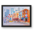 Singapore Chinatown Street Scene Canvas Print – A3 Cultural Landscape Wall Art