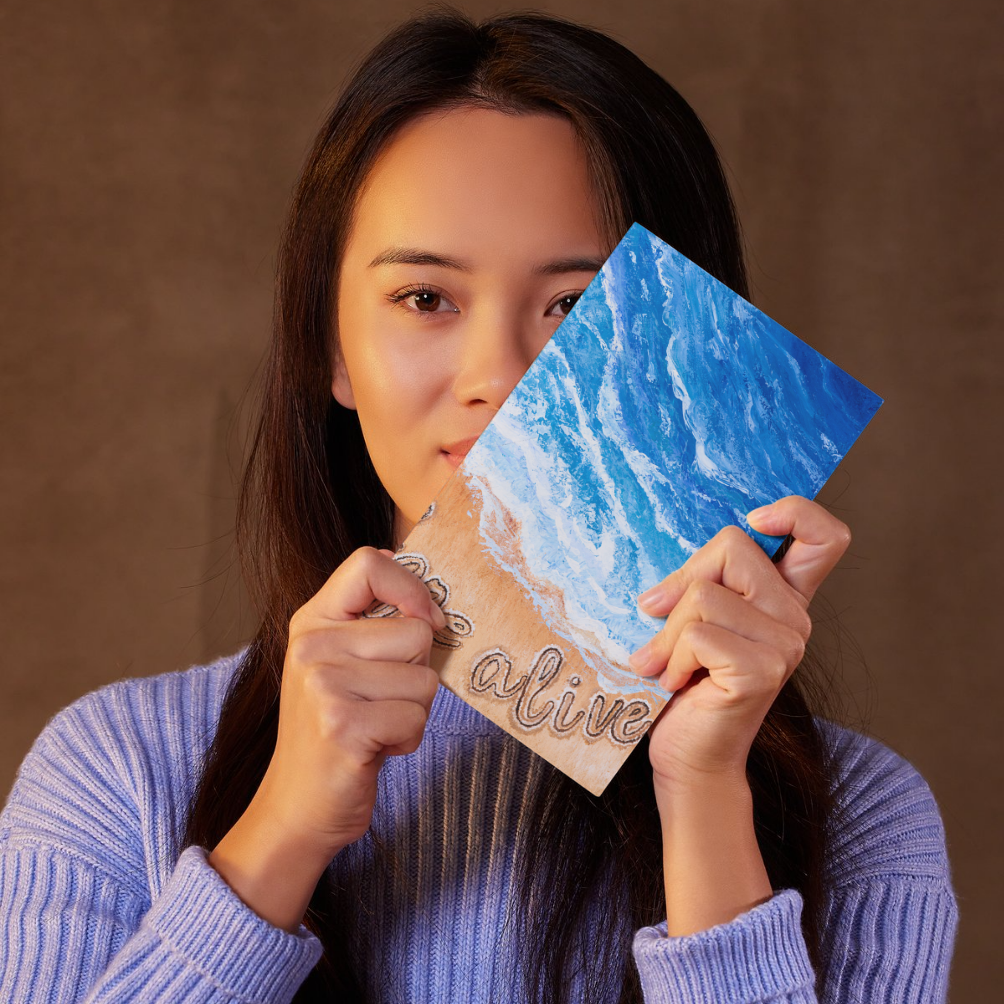 Hope Alive Ocean Landscape Card – Acrylic Painting