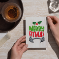 Merry Fitmas Dumbbell Christmas — Original Acrylic Painting Card | Funny Gym Fitness Gift