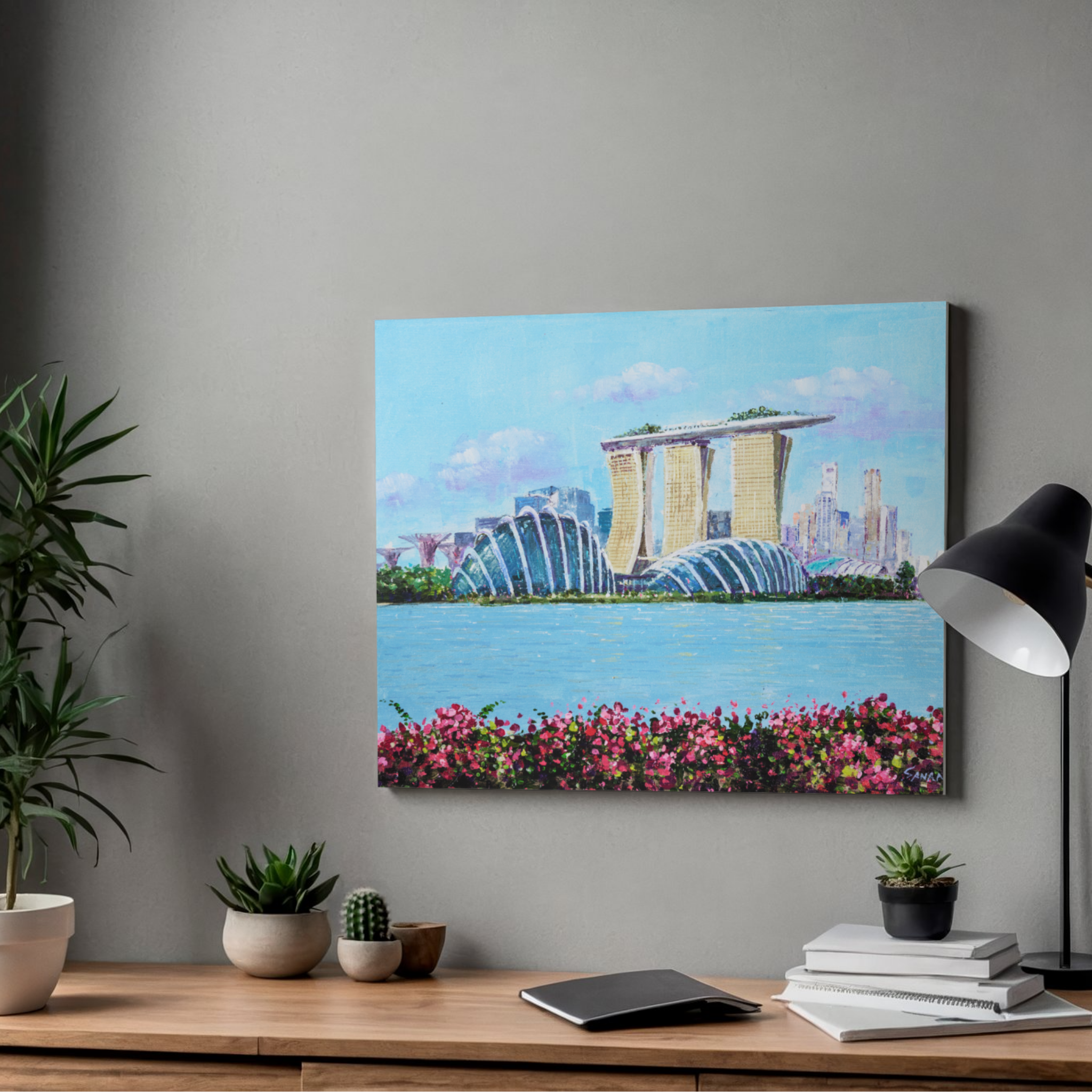 Marina Bay Sands & Gardens Canvas Print – A3 Singapore Landmark Wall Art