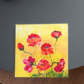 Golden Field Poppies Floral Card – Acrylic Painting Design