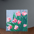 Pink Blossoms Floral Card – Impasto Acrylic Painting Design