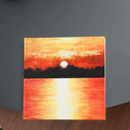 Sunset Glow Landscape Card – Acrylic Painting Design