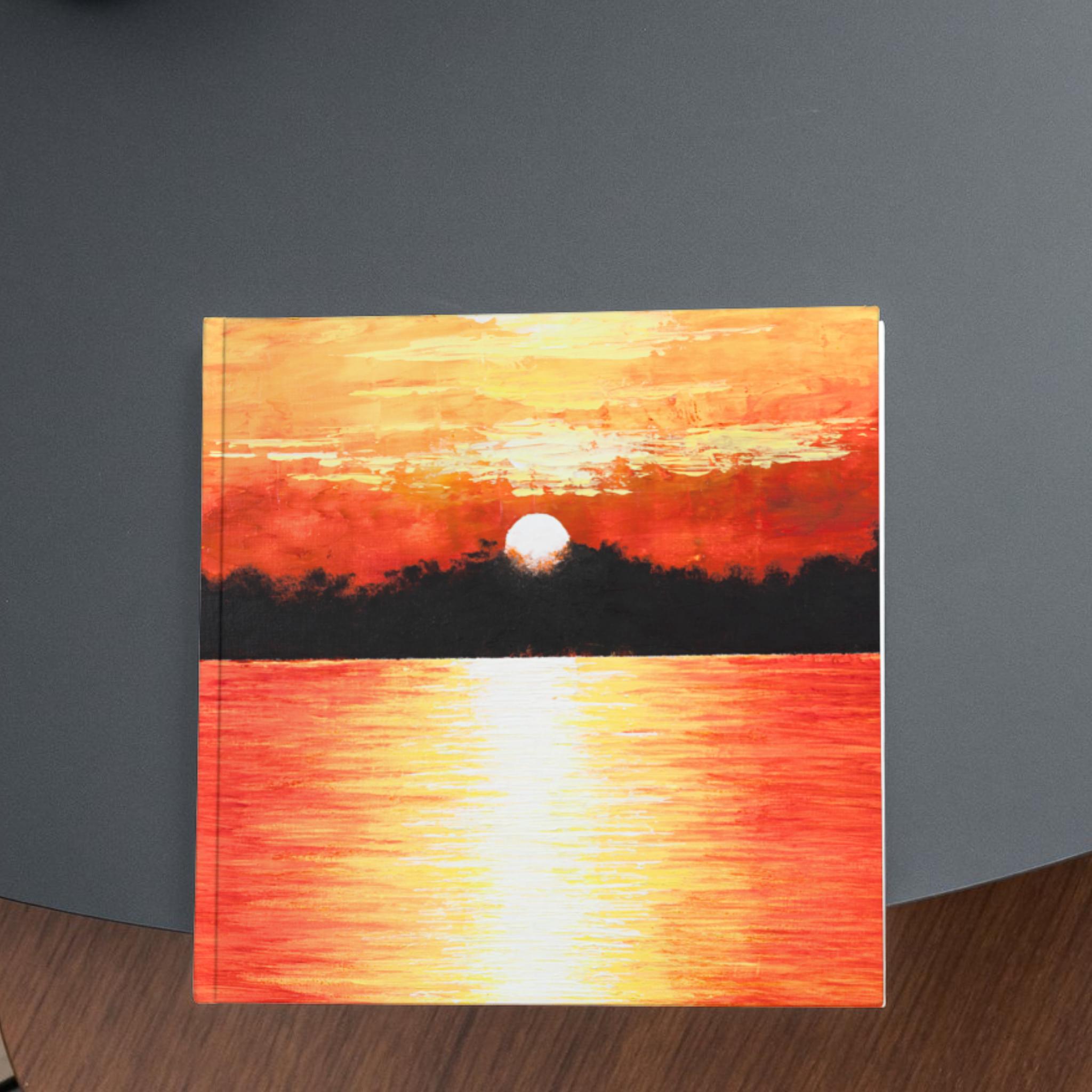 Sunset Glow Landscape Card – Acrylic Painting Design