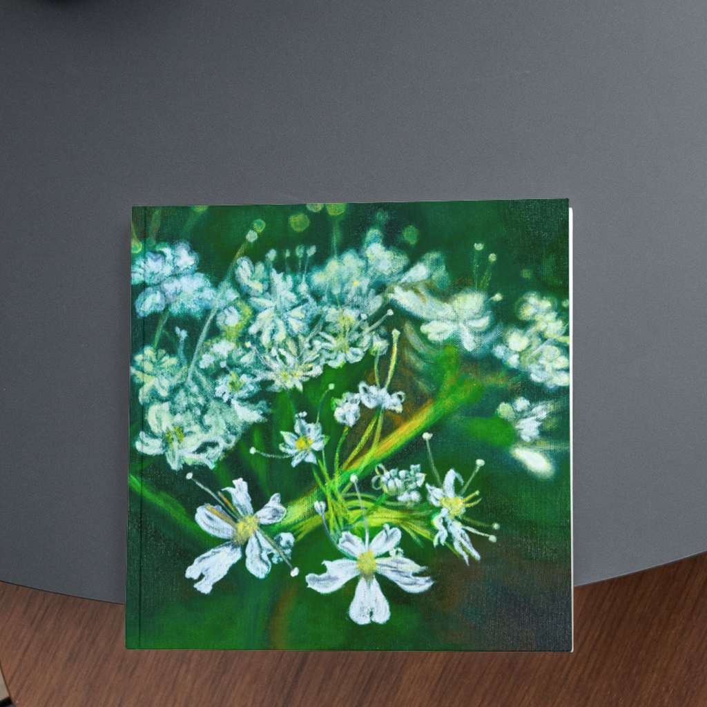 White Blossom Floral Card – Acrylic Painting Design