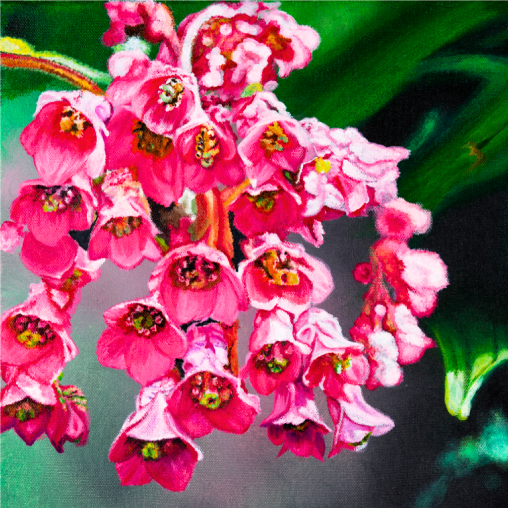 Pink Cluster Floral Card – Acrylic Painting Design