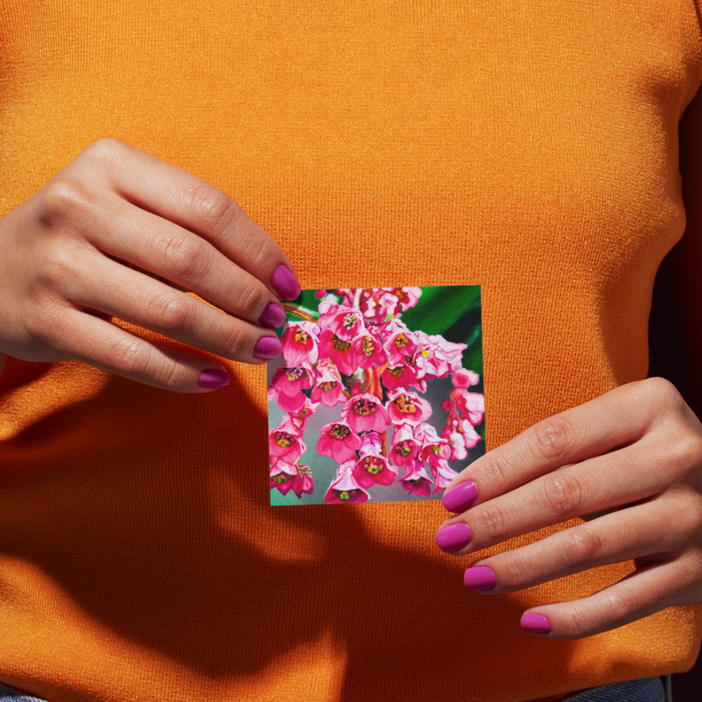 Pink Cluster Floral Card – Acrylic Painting Design