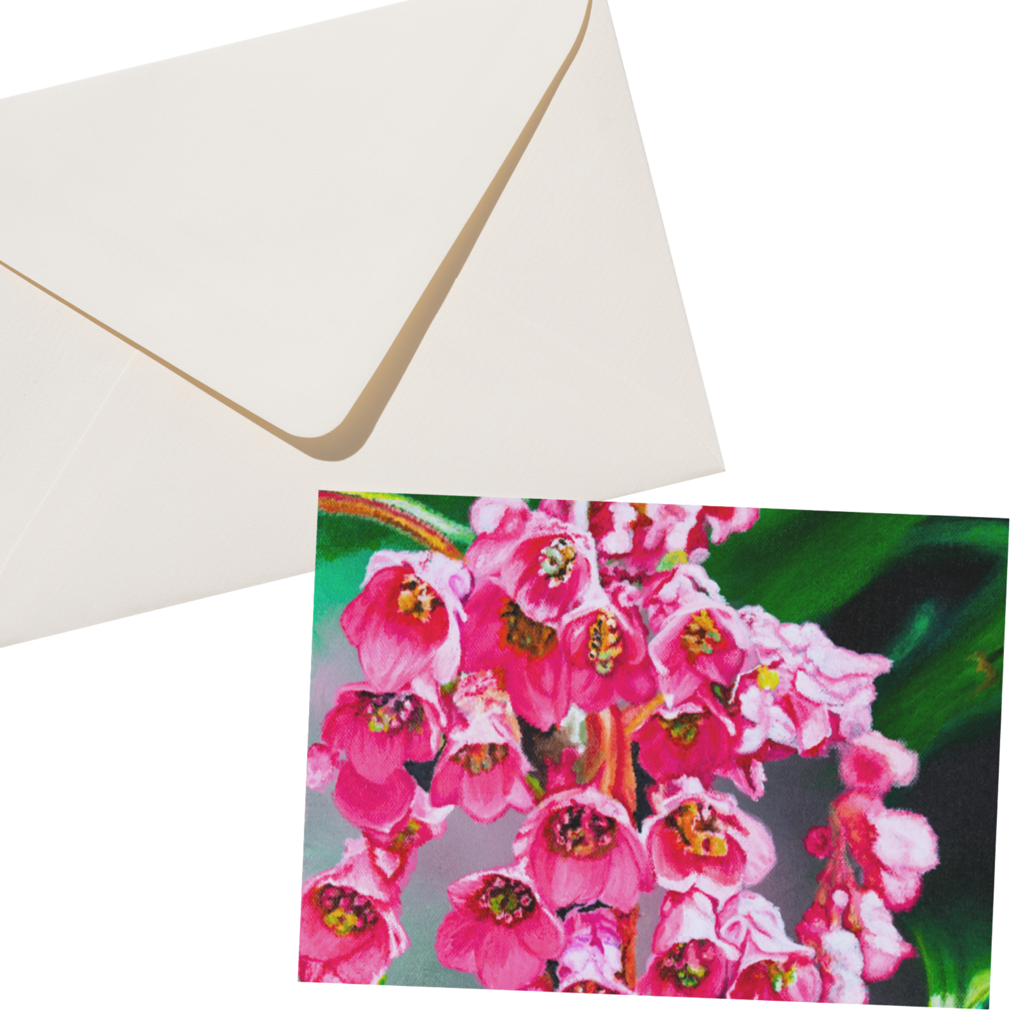 Pink Cluster Floral Card – Acrylic Painting Design