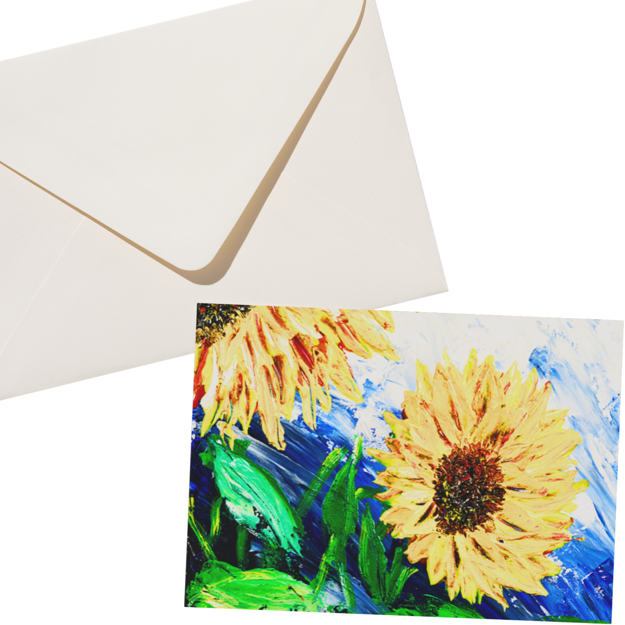Sunlit Bloom Floral Card – Acrylic Painting Design