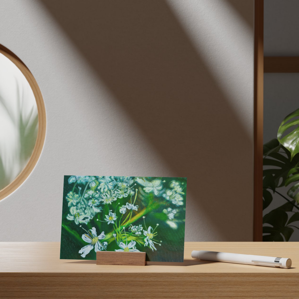 White Blossom Floral Card – Acrylic Painting Design