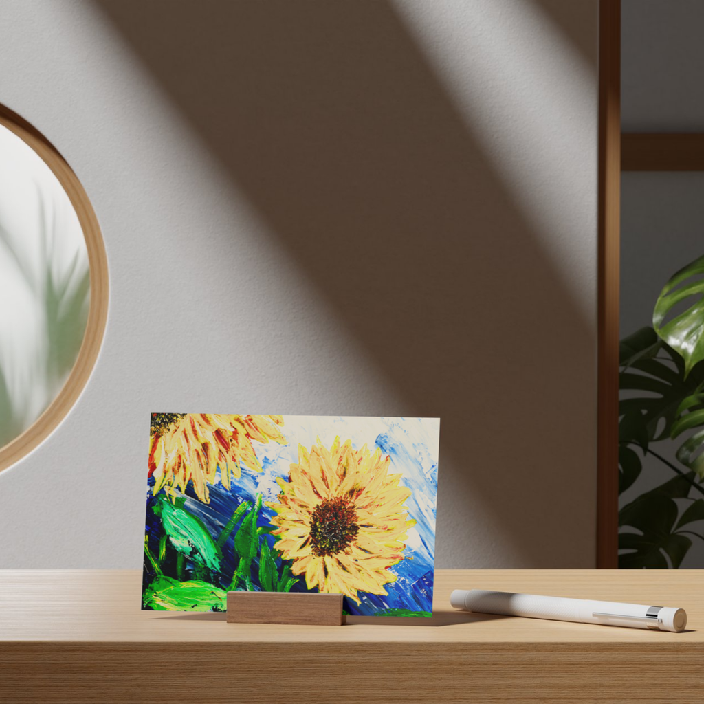 Sunlit Bloom Floral Card – Acrylic Painting Design