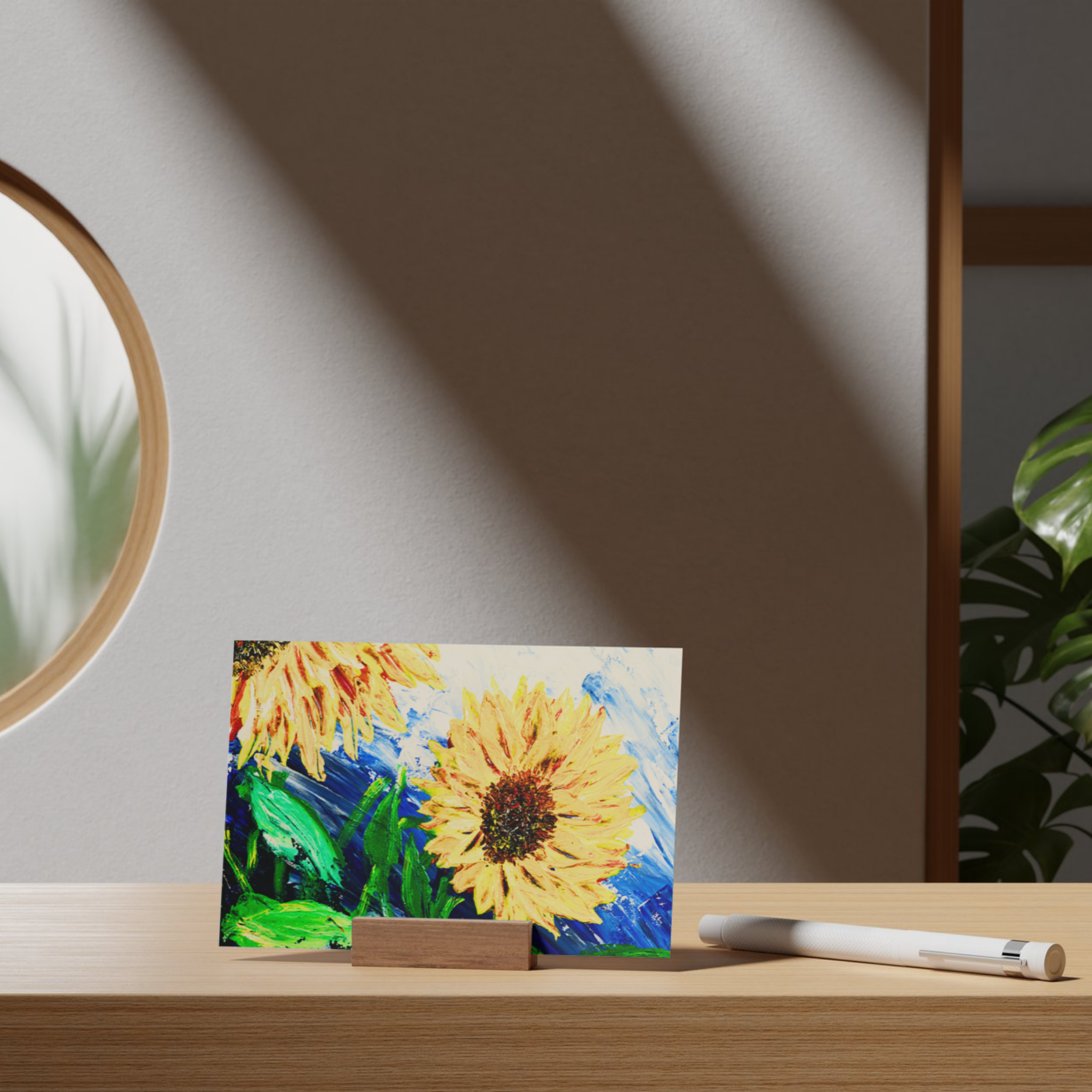 Sunlit Bloom Floral Card – Acrylic Painting Design