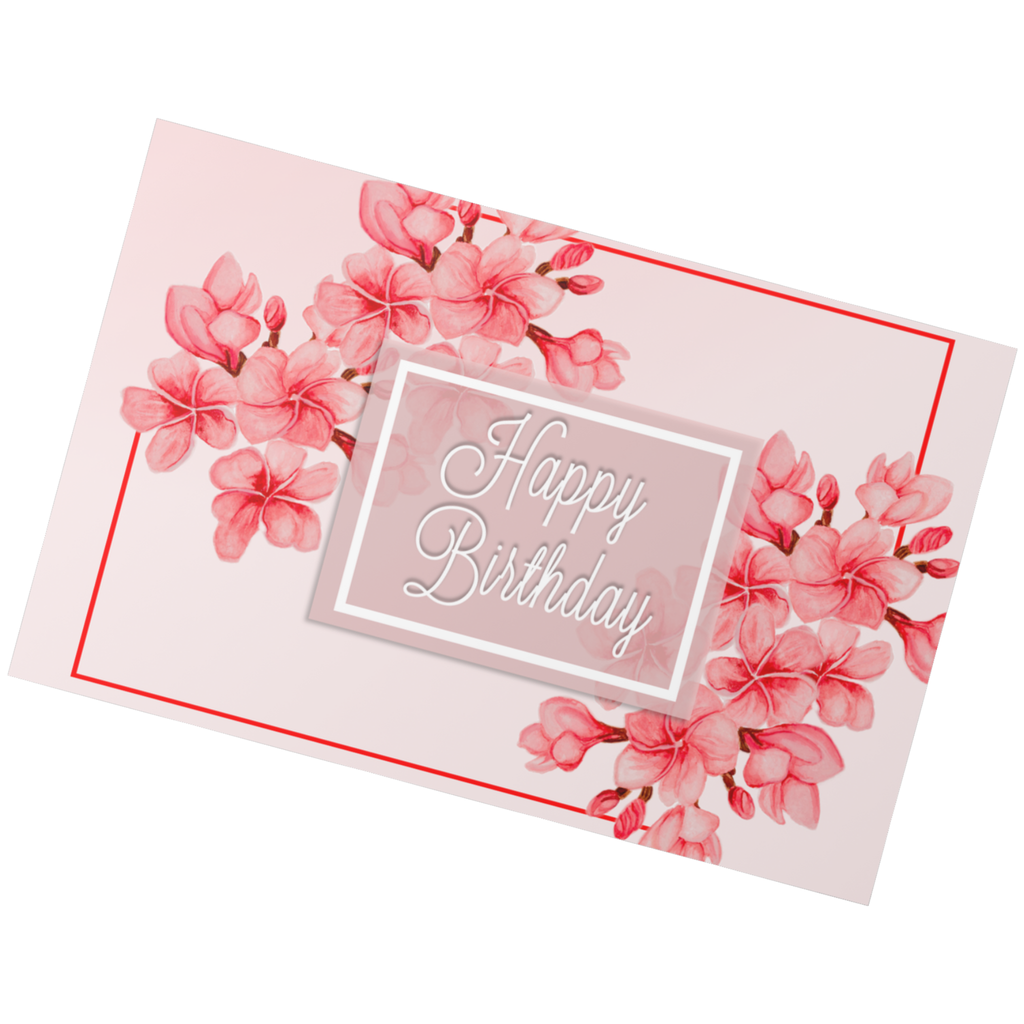 Plumeria Bloom Birthday Card – Floral Design