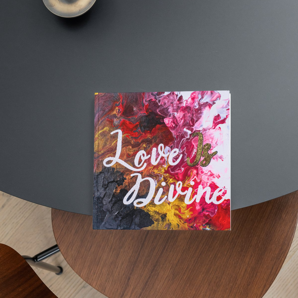 Love Is Divine – Blank Greeting Card with Craft Envelope & Expressive Abstract Artwork
