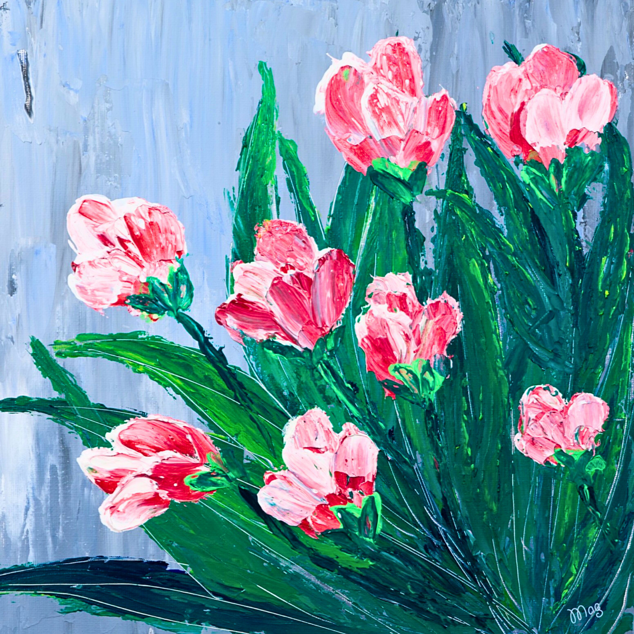 Pink Blossoms Mug – Impasto Floral Ceramic Coffee Mug