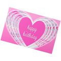 Swirling Hearts Acrylic Flow Card – Happy Birthday Greeting Card with Pink Heart & Pastel Layers