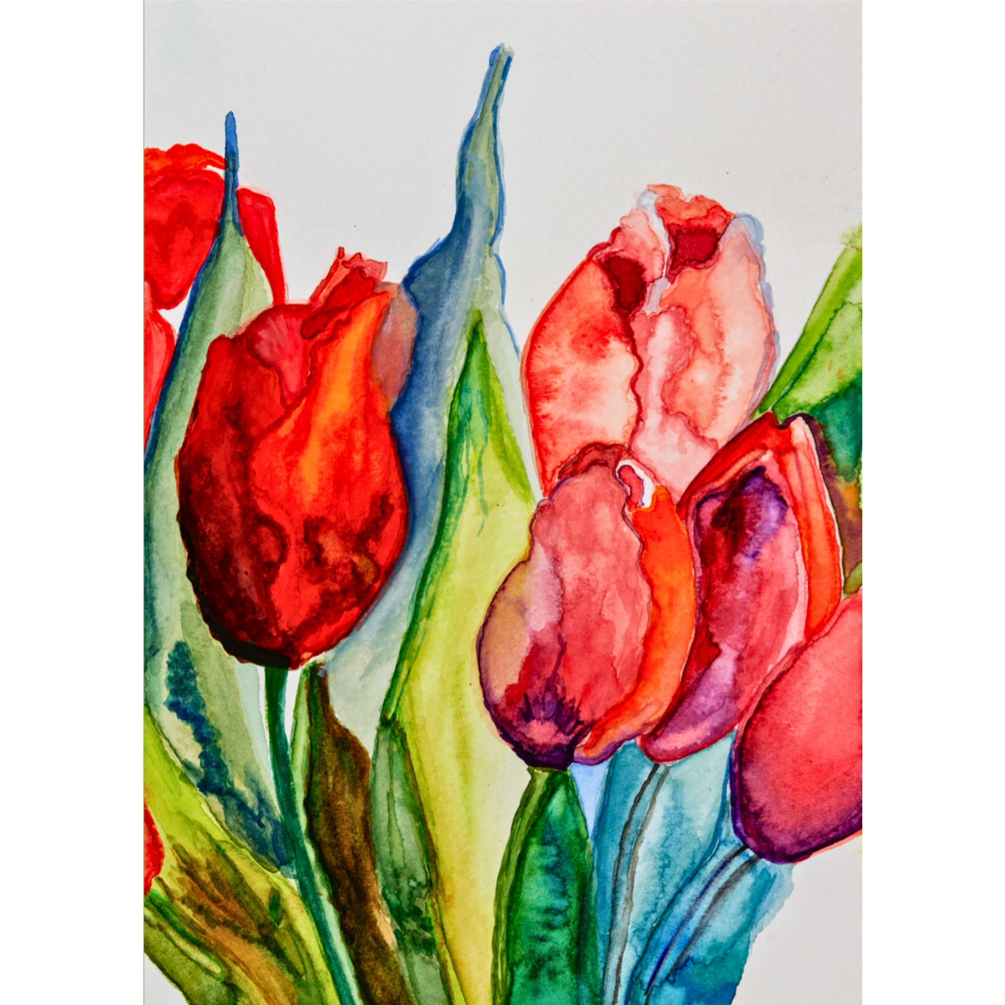 Watercolor Tulips Mug – Elegant Floral Ceramic Coffee Mug