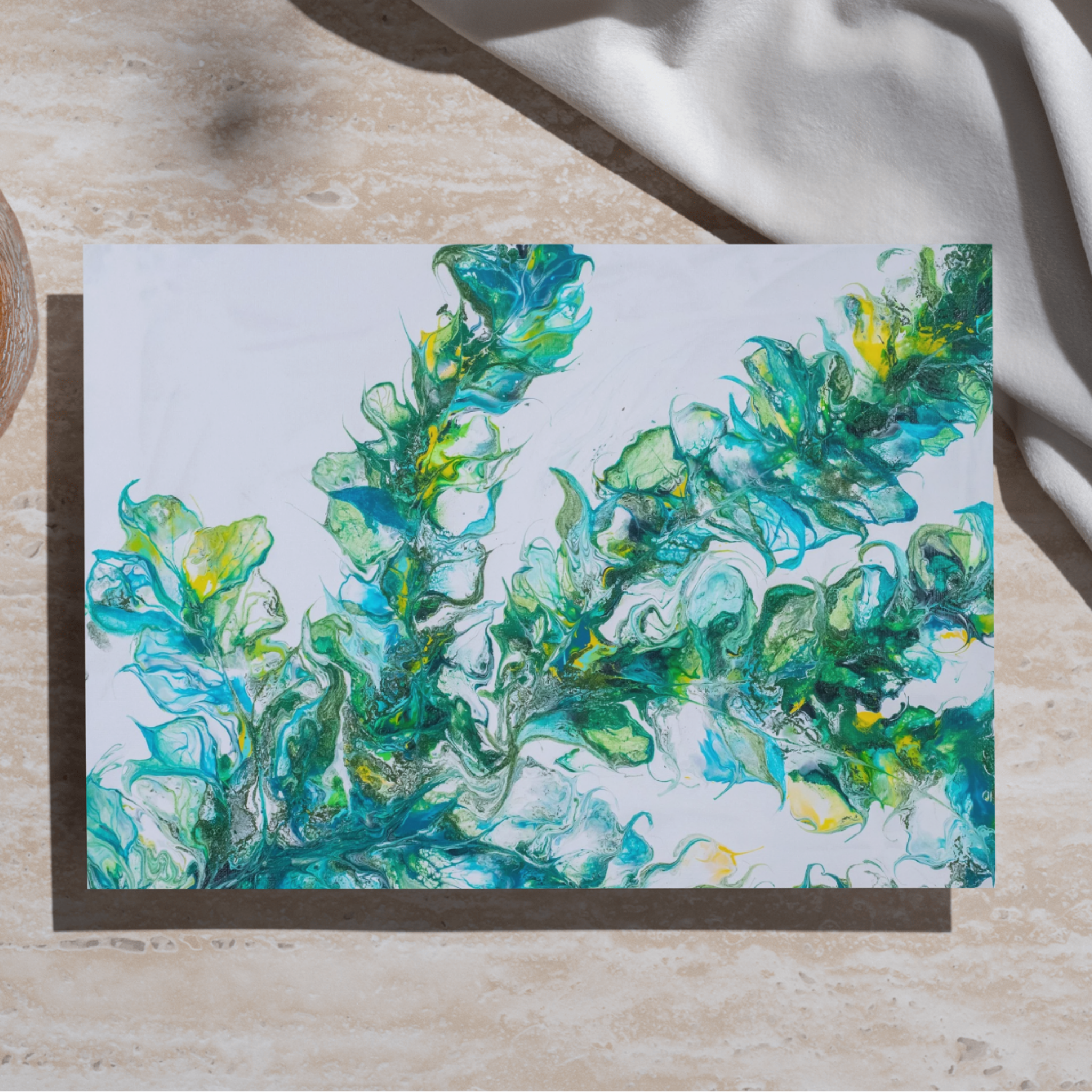 Whispers of Motion – Blank Greeting Card with Craft Envelope & Organic Abstract Artwork