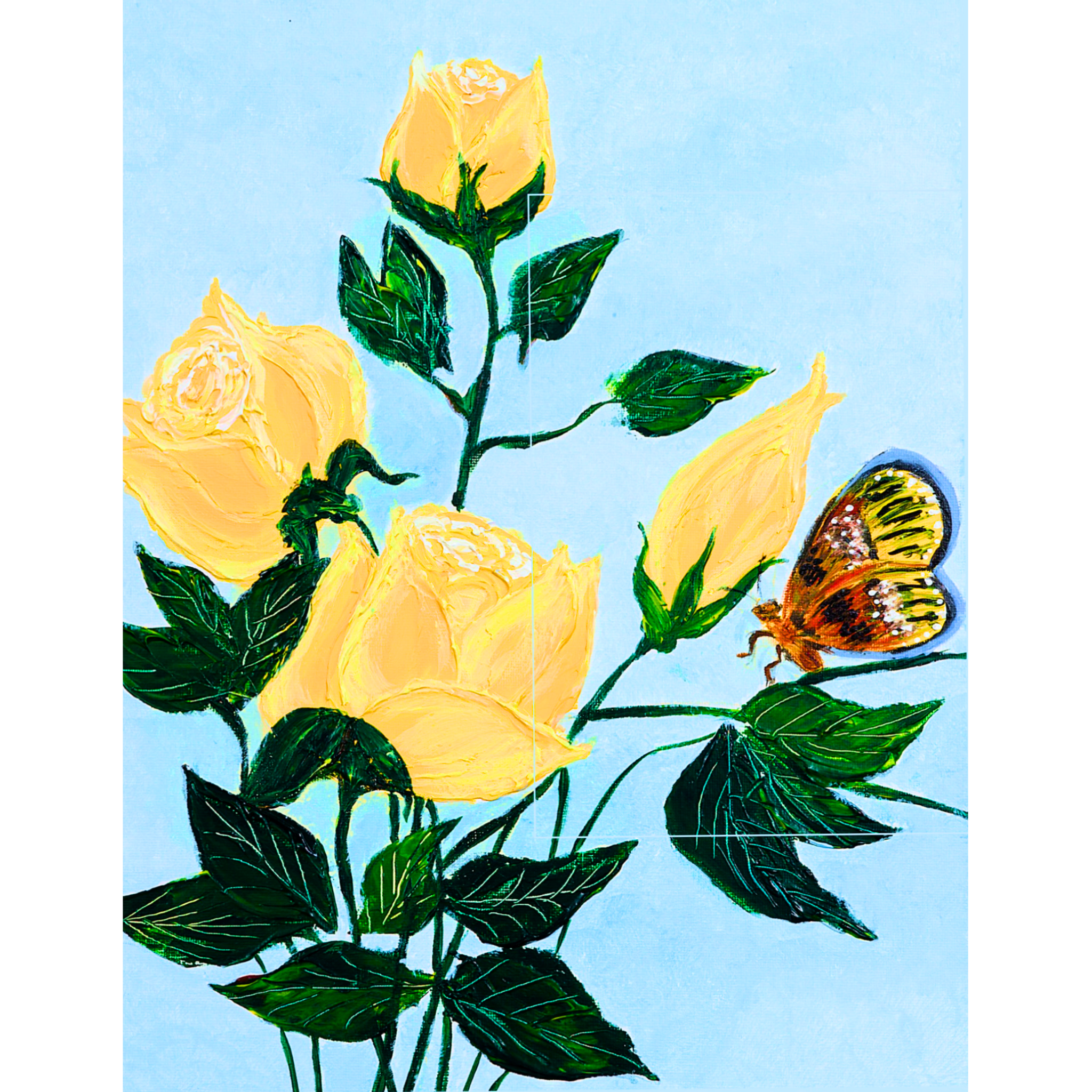 Yellow Roses & Butterfly Mug – Floral Garden Ceramic Coffee Mug