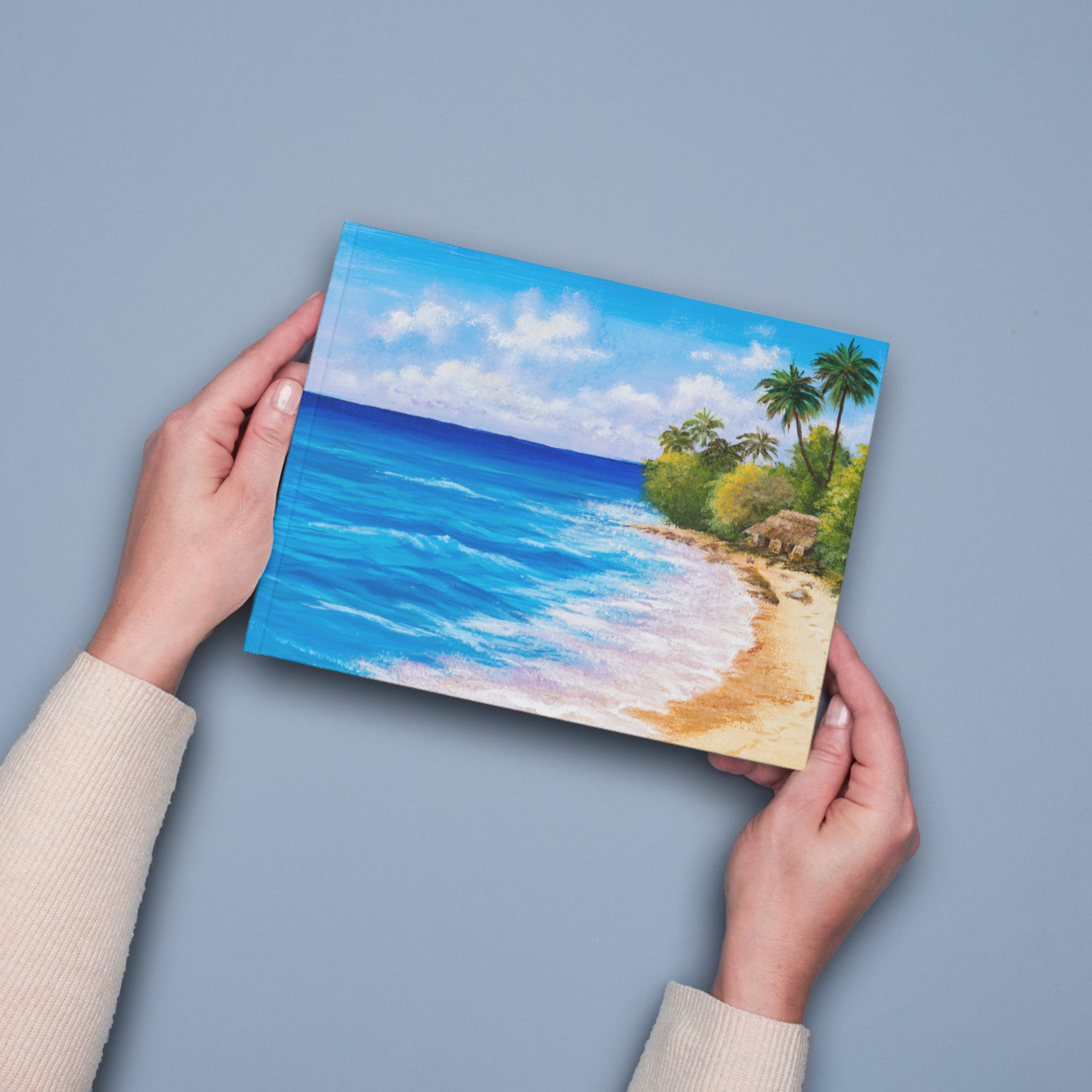 Tropical Escape – Blank Greeting Card with Craft Envelope & Vibrant Beach Scene