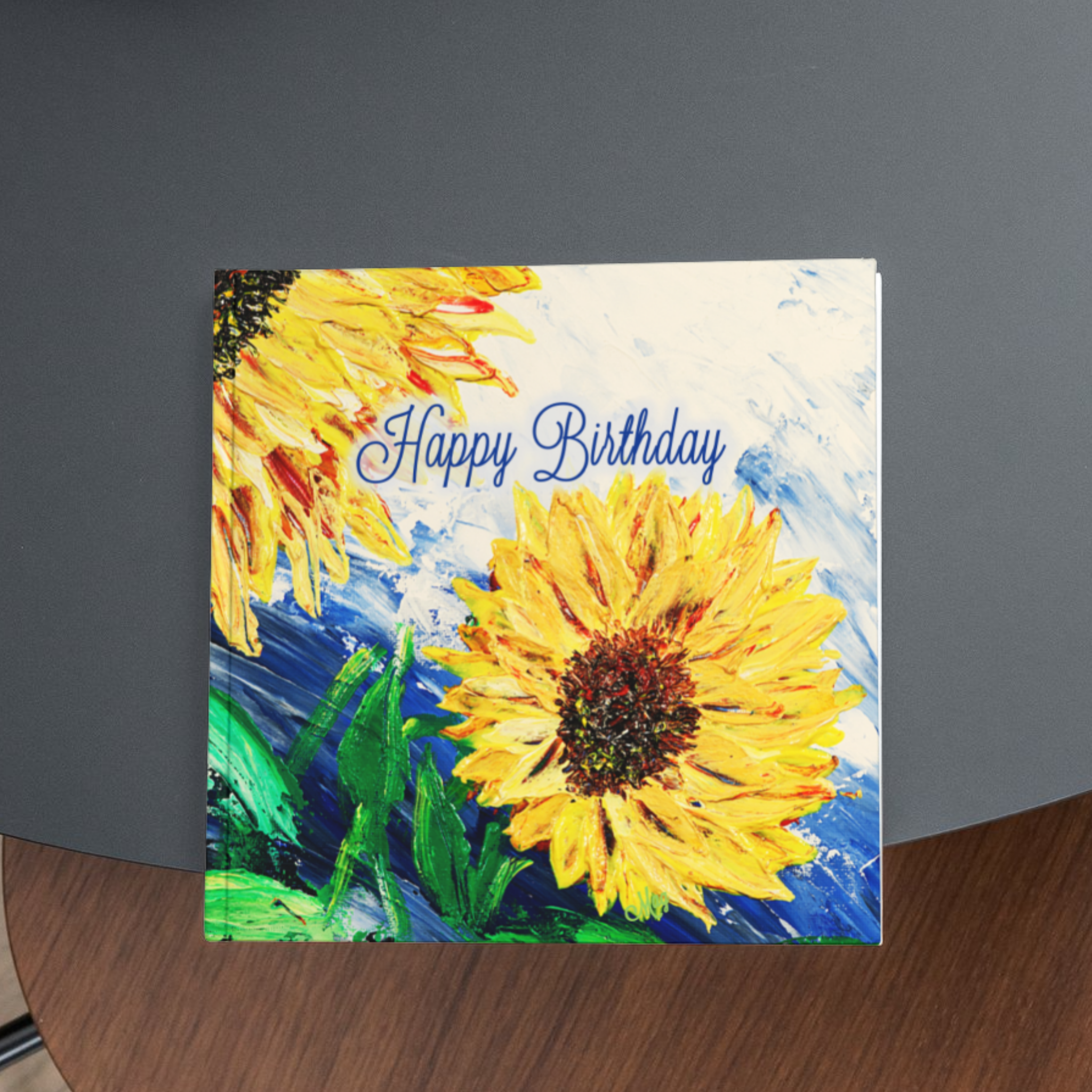 Sunflower Joy Card – Happy Birthday Greeting Card with Bold Sunflower Painting