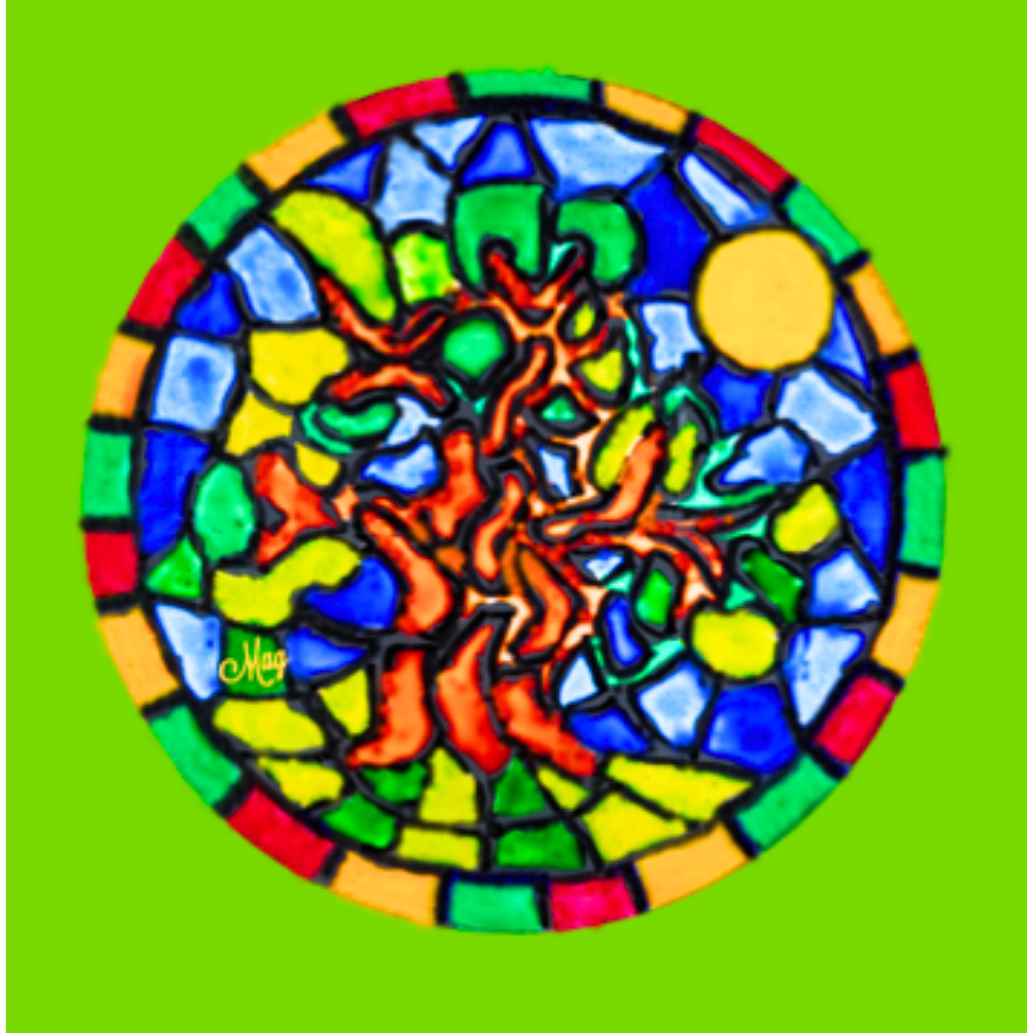 Stained Glass Tree of Life Mug – Vibrant Mosaic Ceramic Coffee Mug
