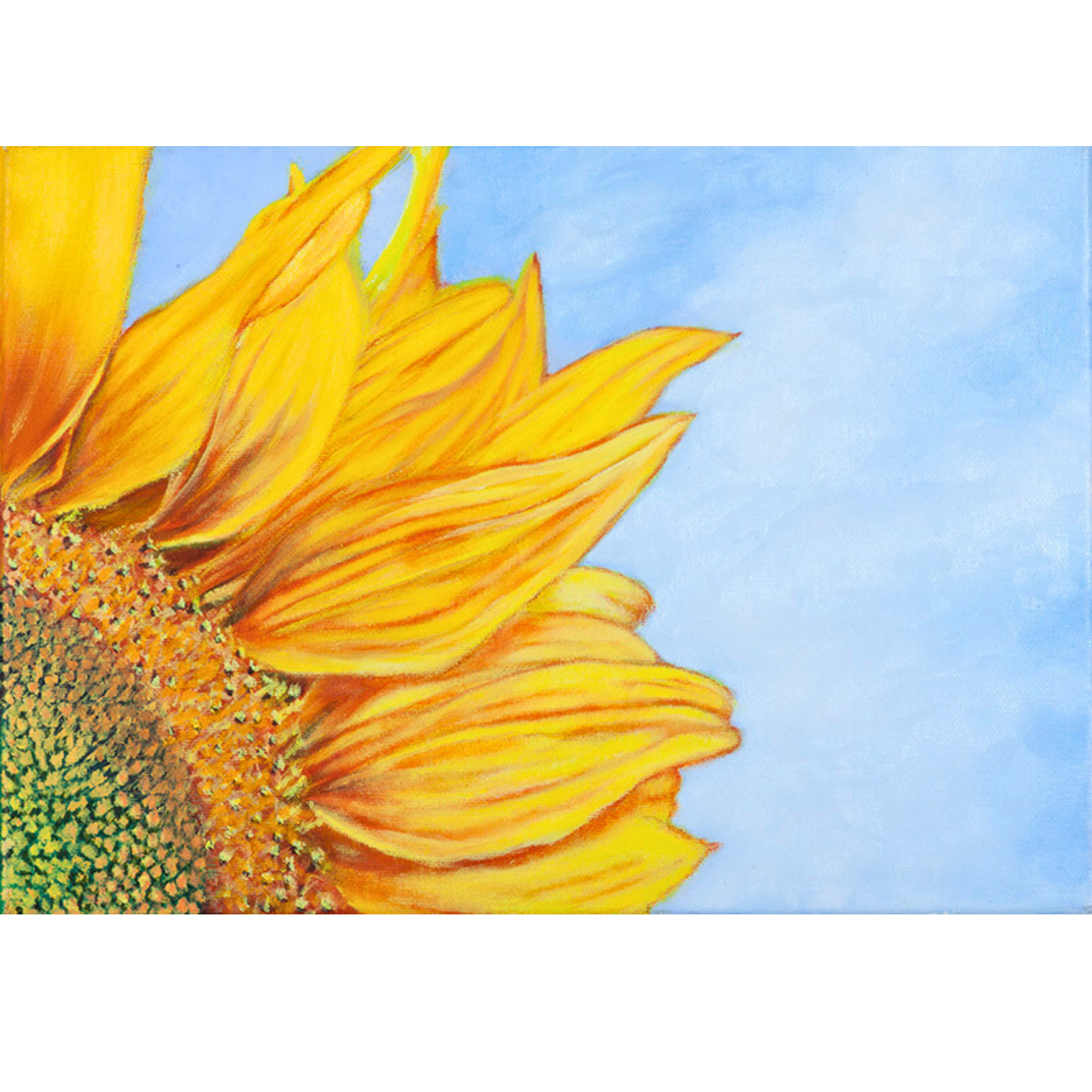 Sunflower Sky Canvas Print – A3 Soft Yellow Floral Wall Art