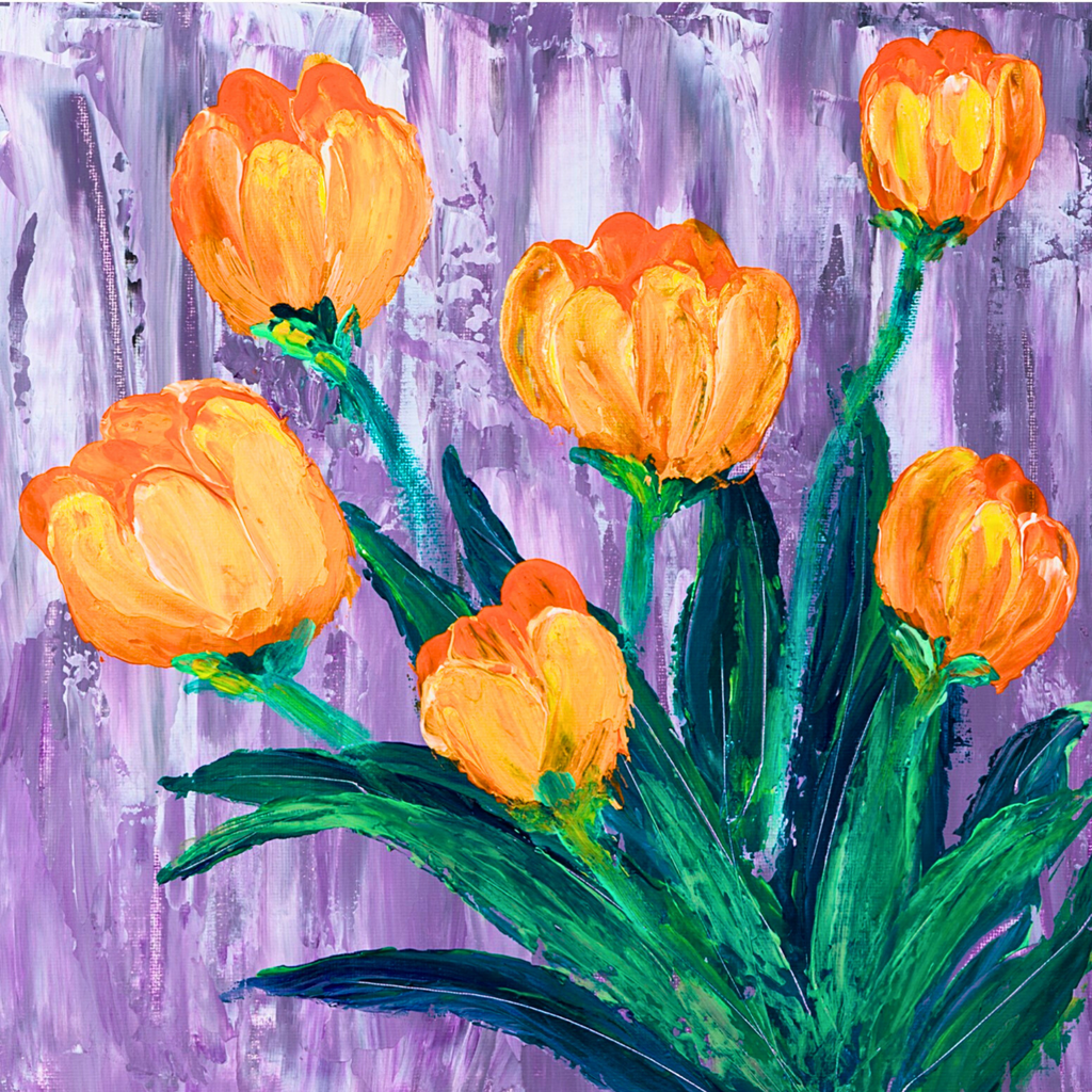 Orange Tulips Mug – Impasto Floral Ceramic Coffee Mug