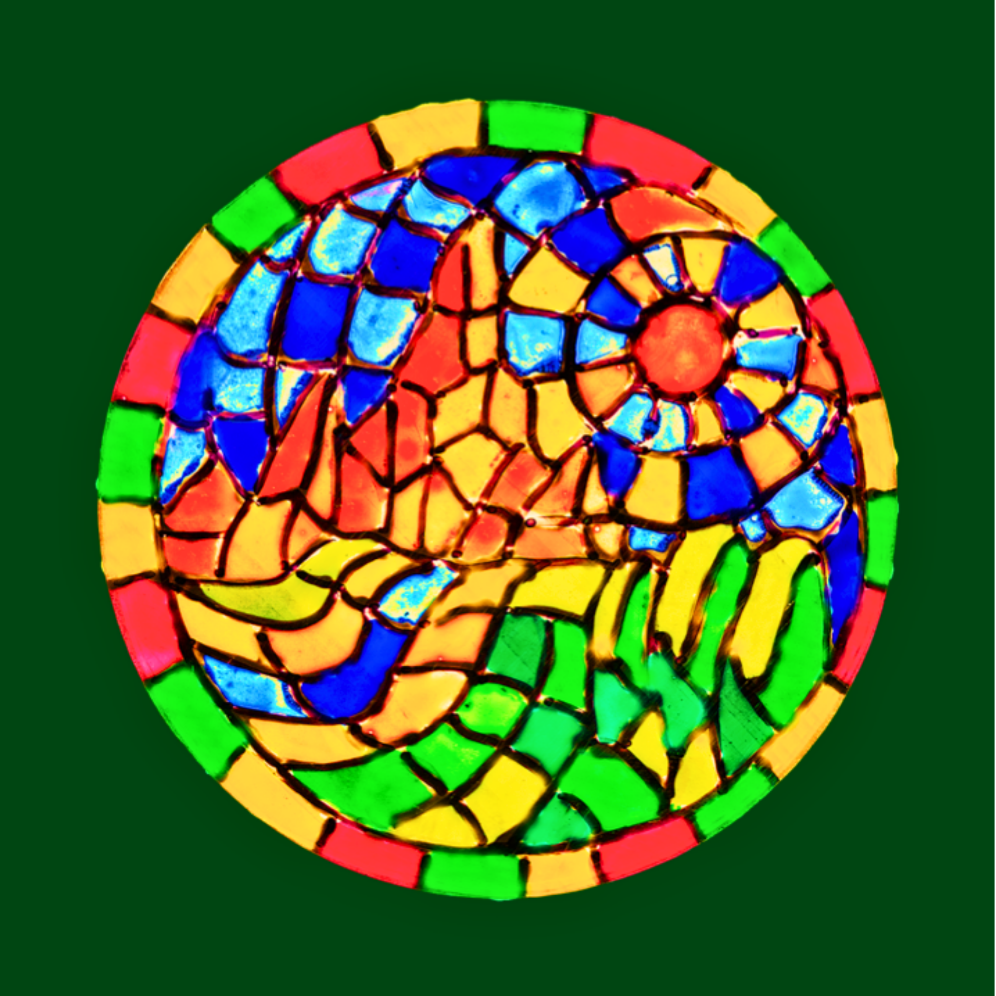 Stained Glass Mountain Landscape Mug – Scenic Mosaic Ceramic Coffee Mug
