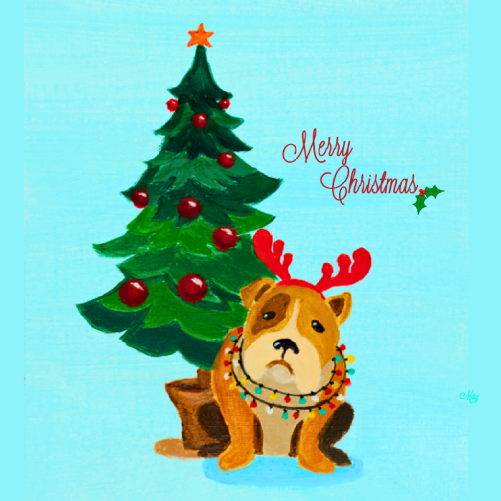Grumpy Bulldog Reindeer Mug – Funny Christmas Dog Ceramic Coffee Mug
