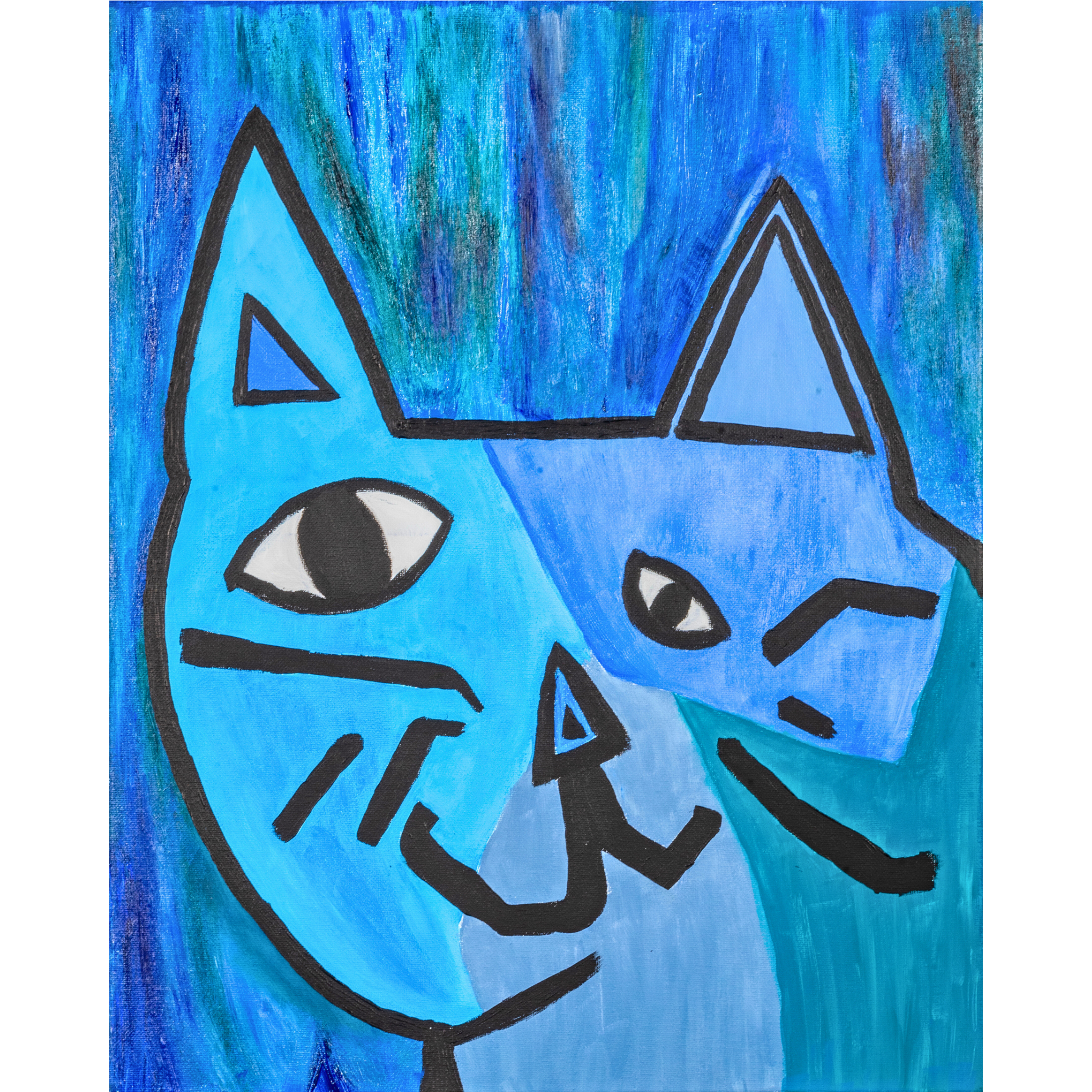 Picasso-Inspired Blue Cat Mug – Bold Abstract Cat Ceramic Coffee Mug