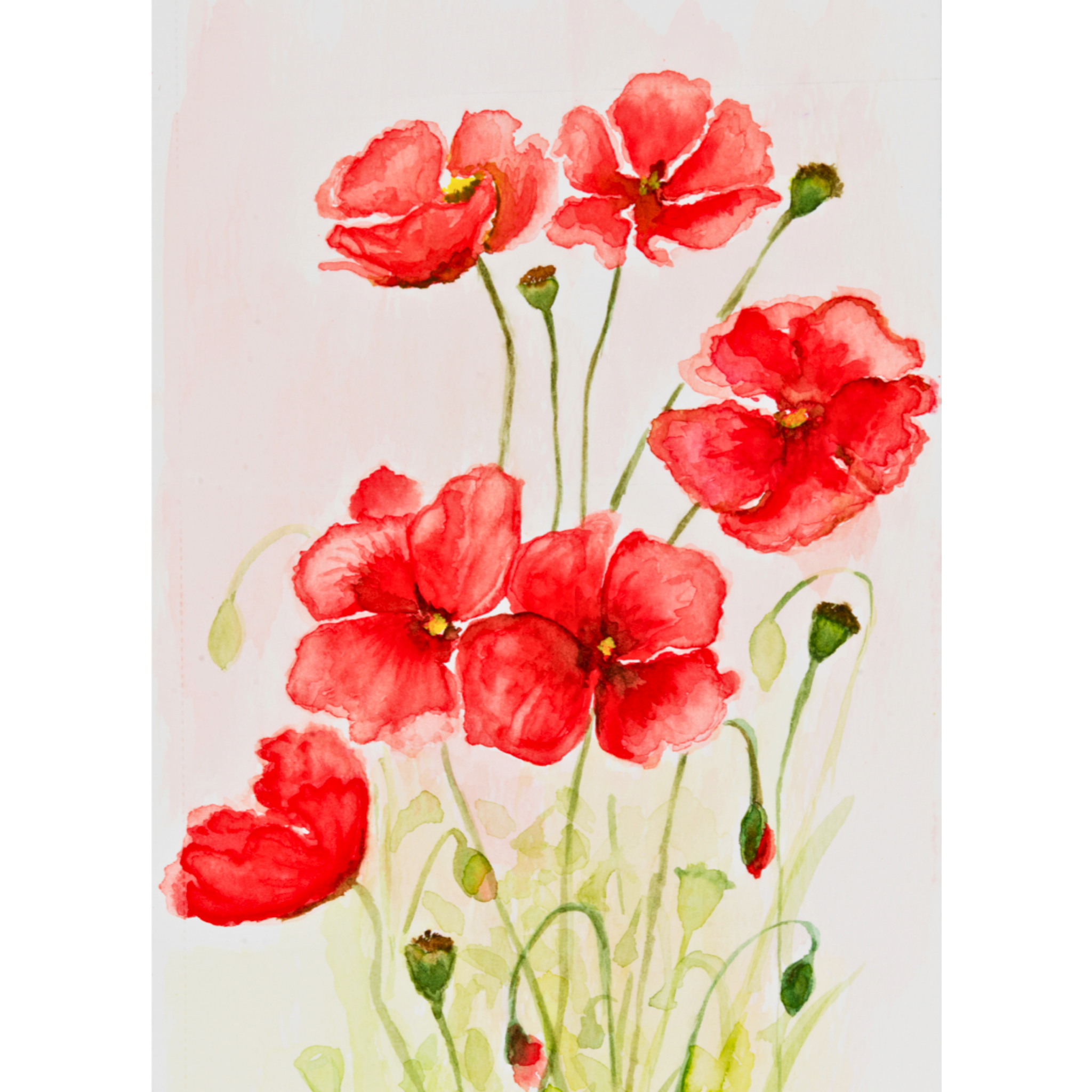 Red Poppies Mug – Watercolor Floral Ceramic Coffee Mug