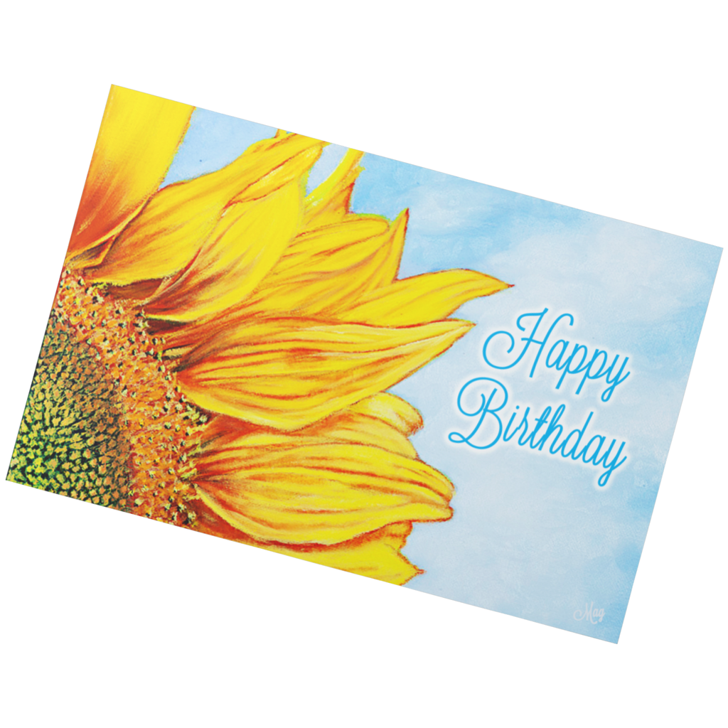 Sunflower Sky Card – Happy Birthday Greeting Card with Sunflower & Blue Sky Background