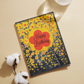 Radiant Bloom Card – Happy Birthday Greeting Card with Yellow Blossoms