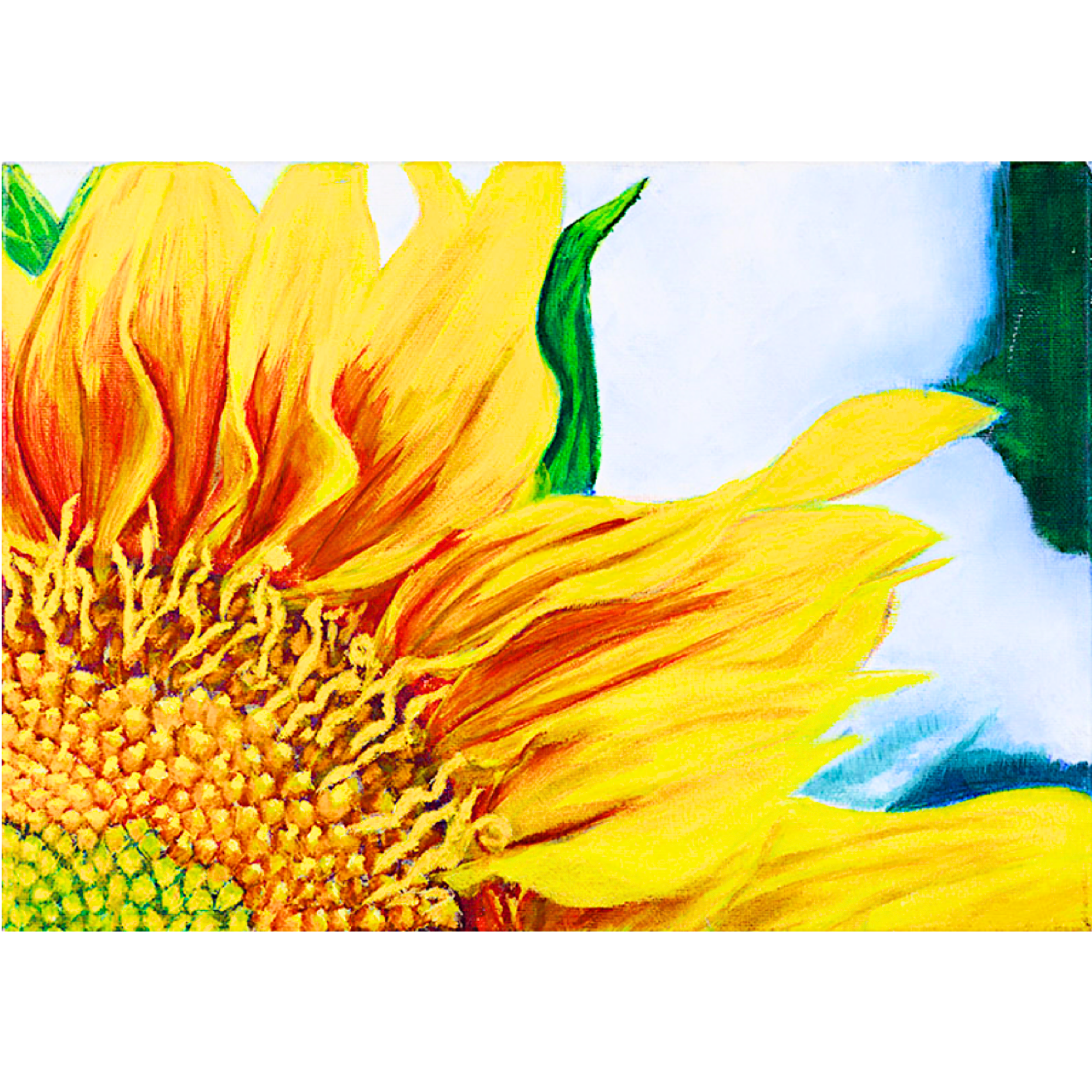 Radiant Sunflower Floral Card – Acrylic Painting Design