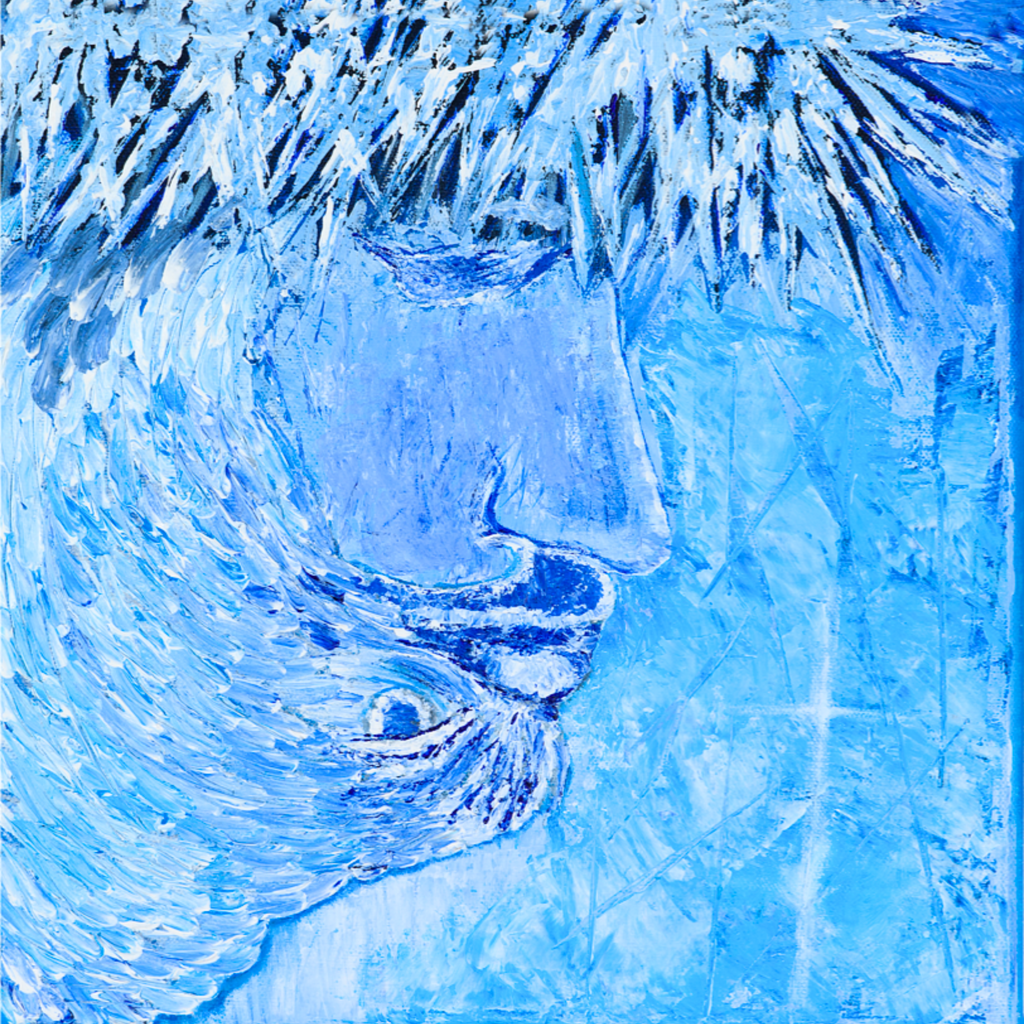 Original Acrylic Dual‑Image Art Card – Eagle & Crown of Thorns