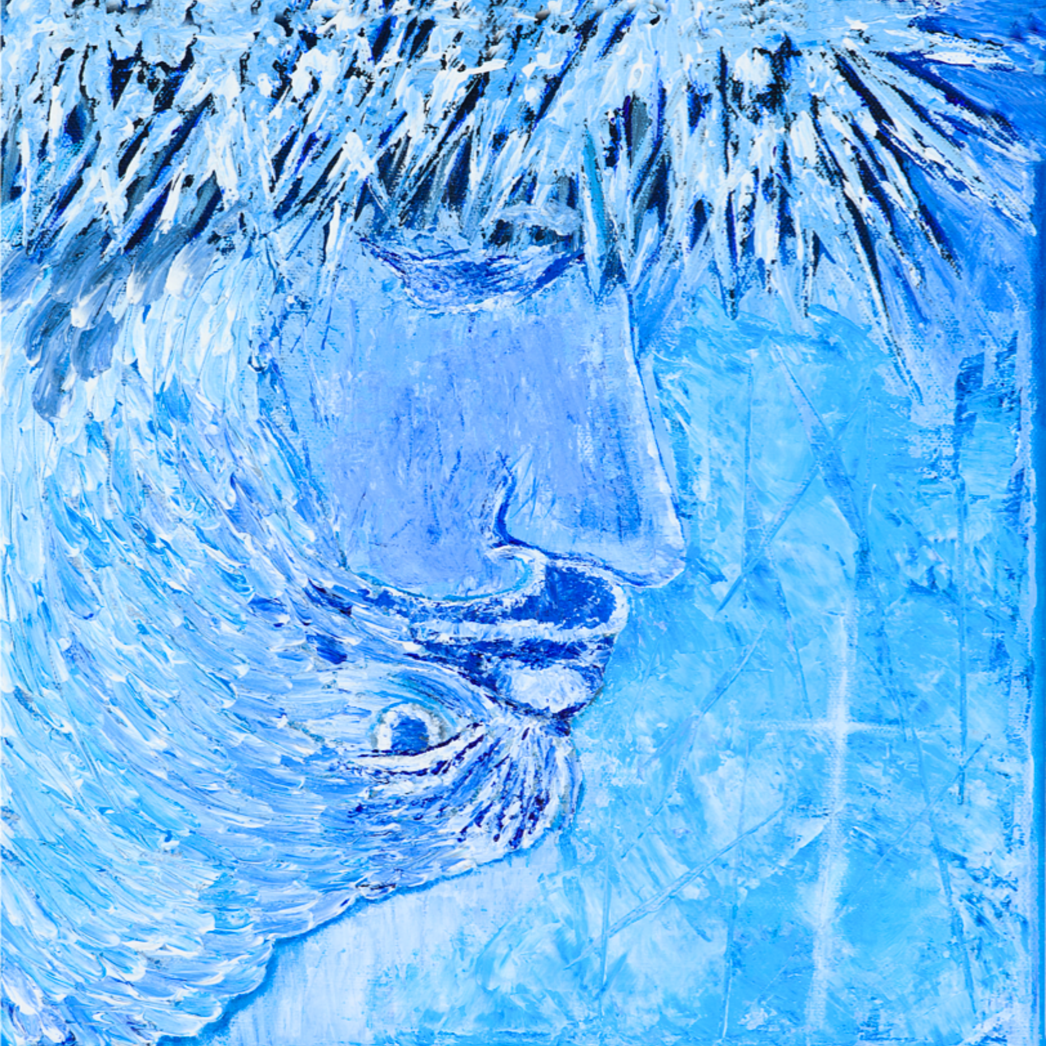 Original Acrylic Dual‑Image Art Card – Eagle & Crown of Thorns
