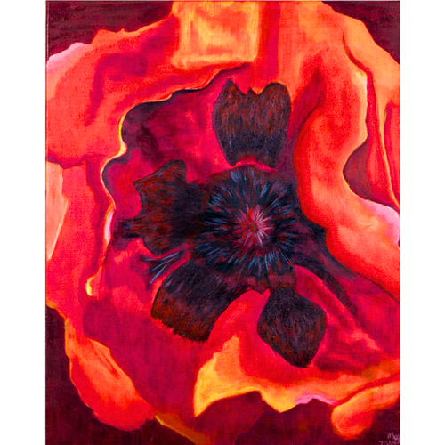 Bold Bloom Canvas Print – A3 Vibrant Floral Wall Art