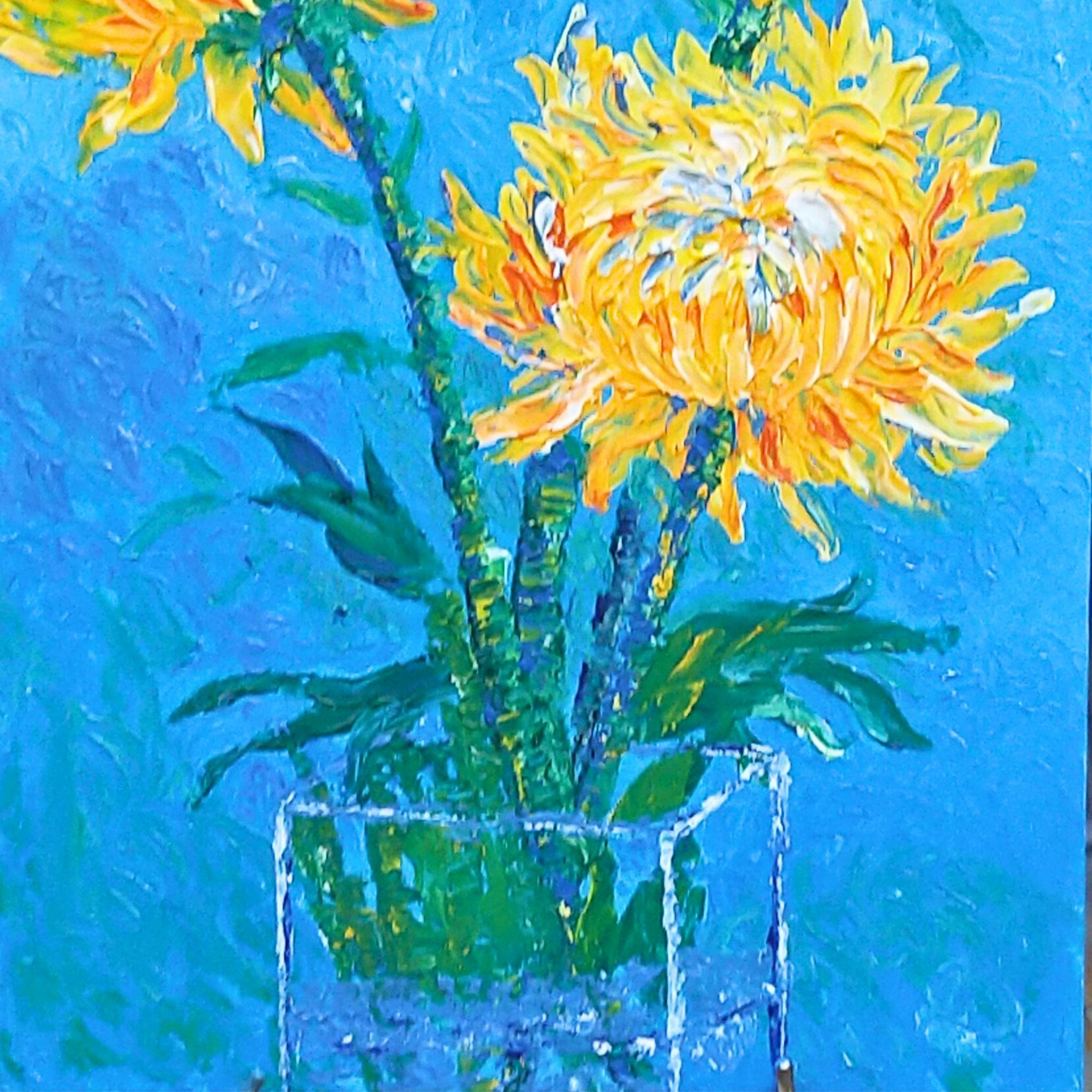 Golden Chrysanthemums Canvas Print – A3 Vibrant Floral Wall Art